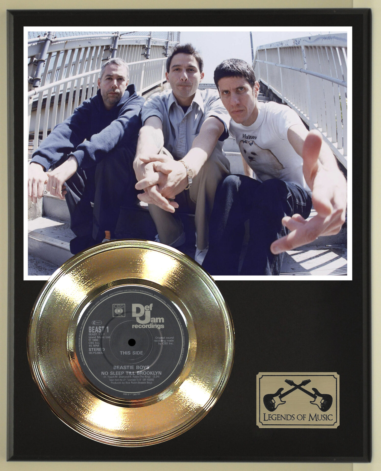 Beastie Boys - No Sleep Till Brooklyn Gold 45 Record Ltd Edition Display  Award Quality