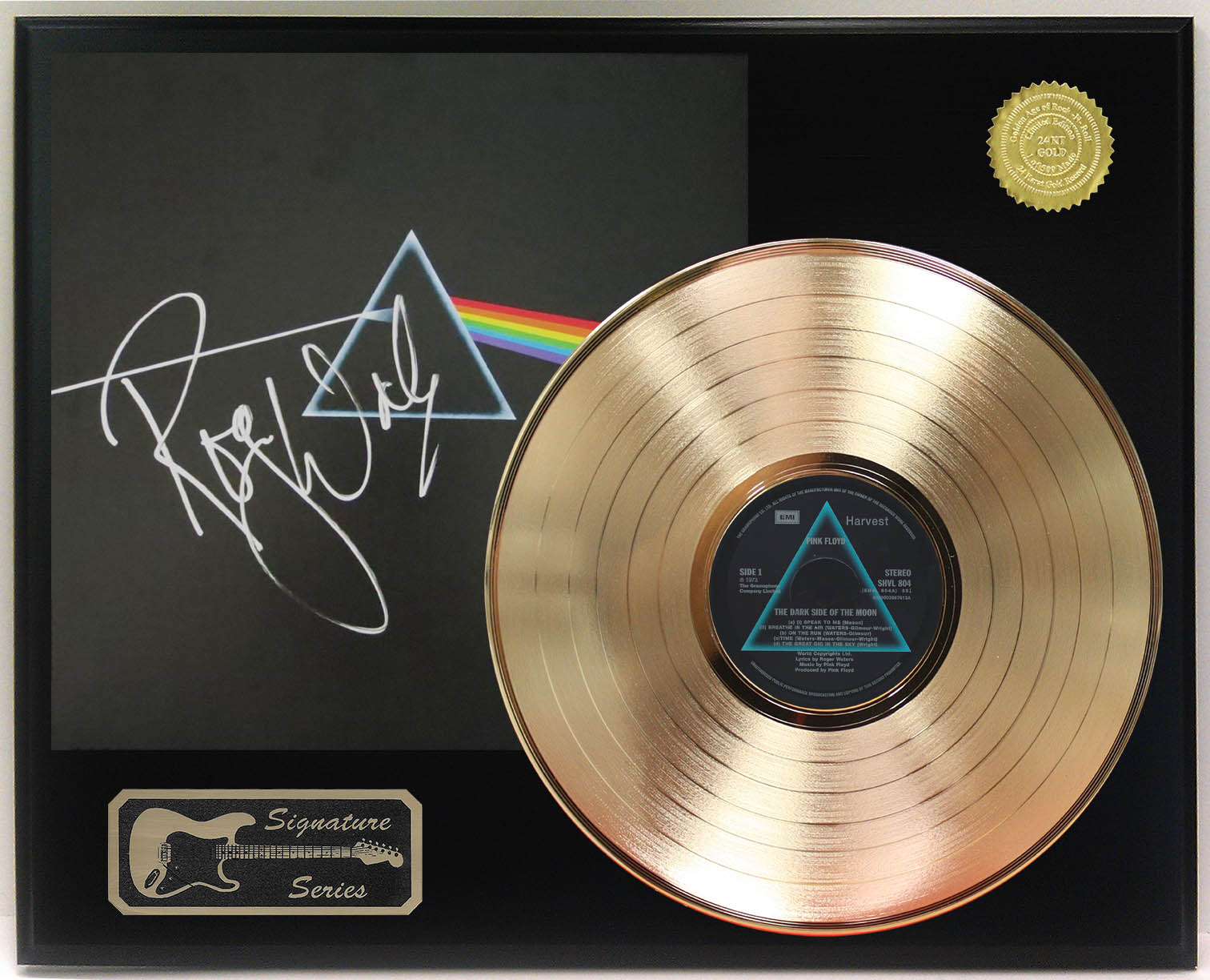 Pink Floyd Ltd Edition Reproduction Signature Gold LP Record