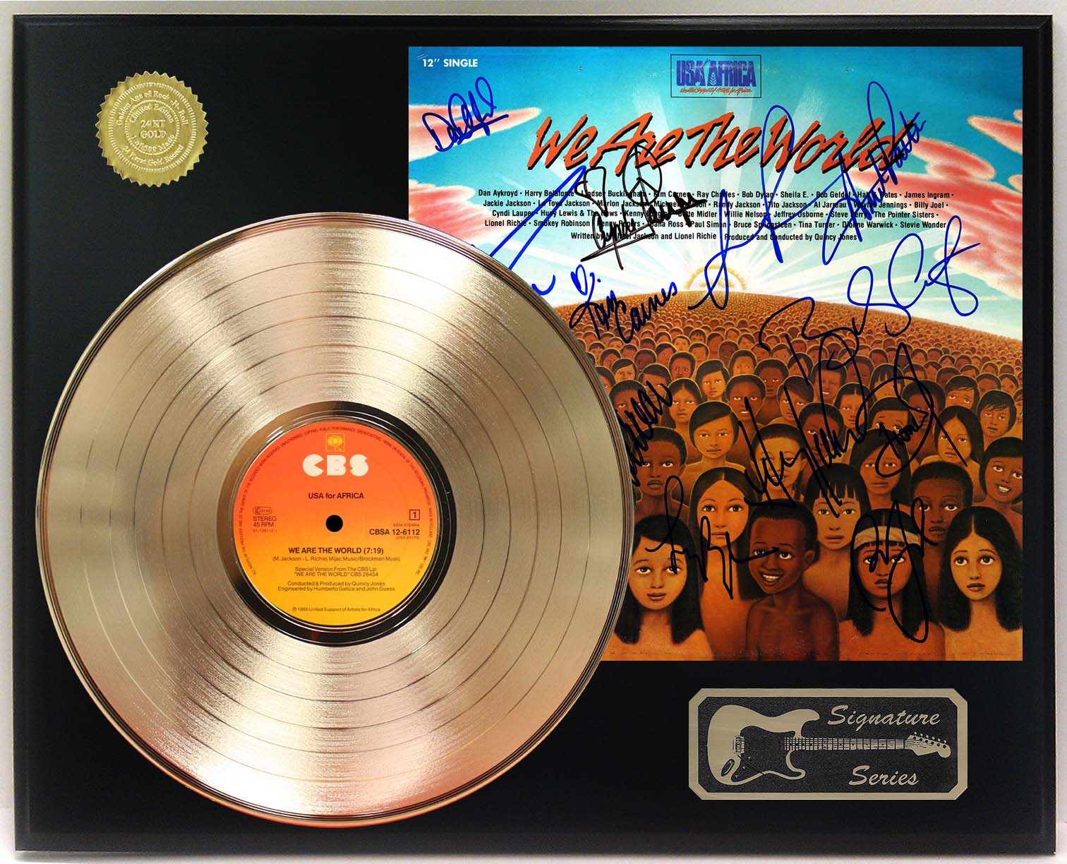 We Are The World Ltd Edition Reproduction Signature Gold LP