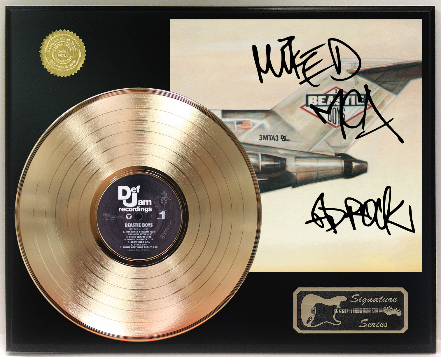Beastie Boys License To Ill Gold LP Record Signature Display