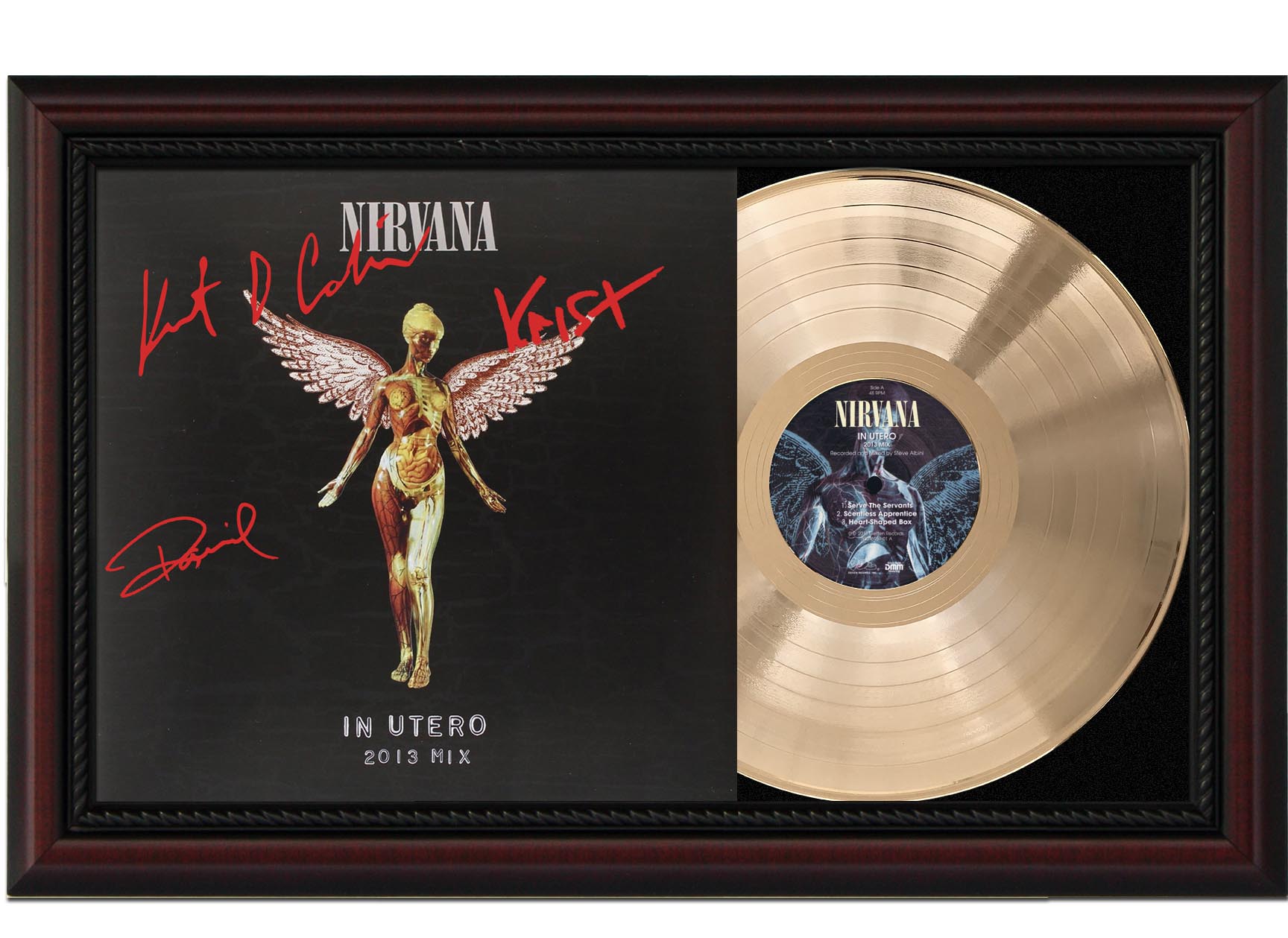 Nirvana In Utero Cherrywood Gold LP Record Signature Display M4 - Gold  Record Outlet Album and Disc Collectible Memorabilia