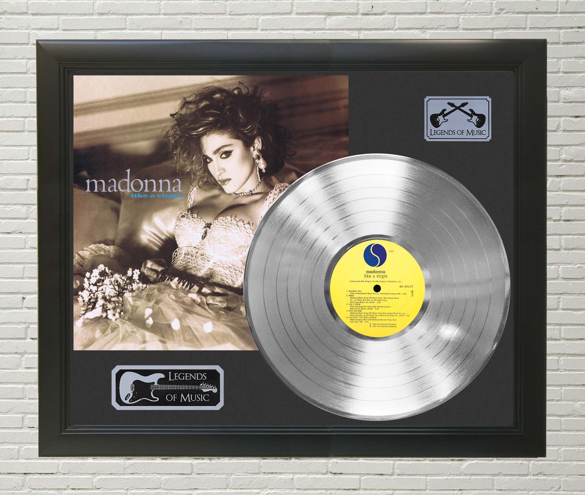 マドンナ　LIKE A VIRGIN　RIAA認定 プラチナ・ディスク記念 額縁 マドンナ LIKE A VIRGIN RIAA認定 プラチナ・ディスク記念 額縁