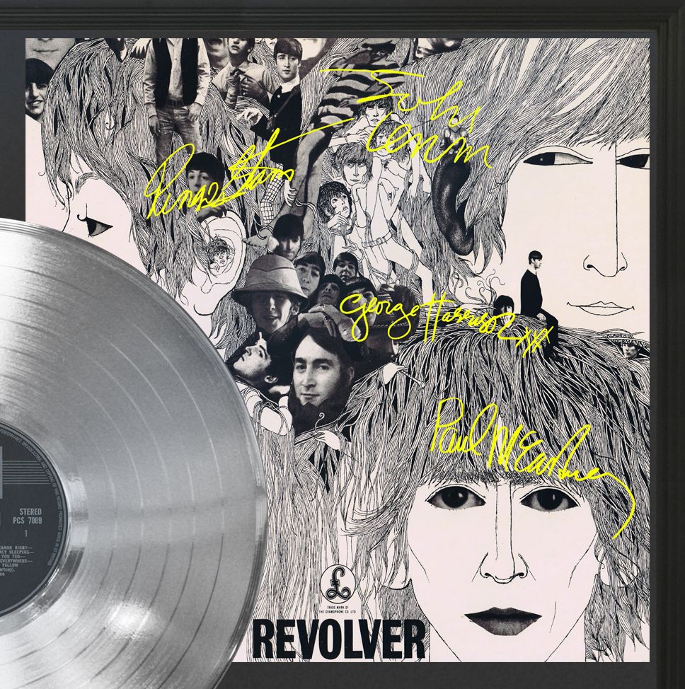 Beatles – Revolver Platinum Lp Record Framed Signature Display M4 