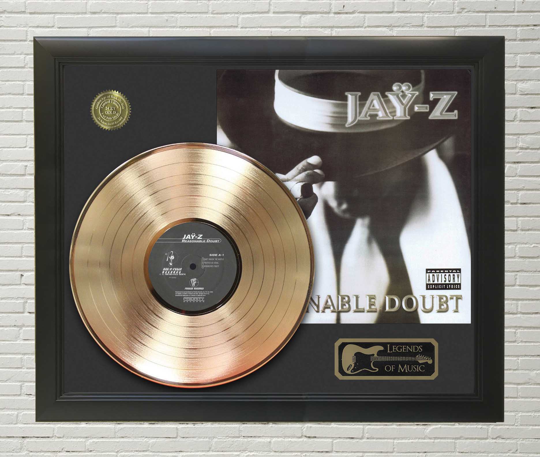 Jay Z – Reasonable Doubt Framed Gold LP Record Display C3 - Gold