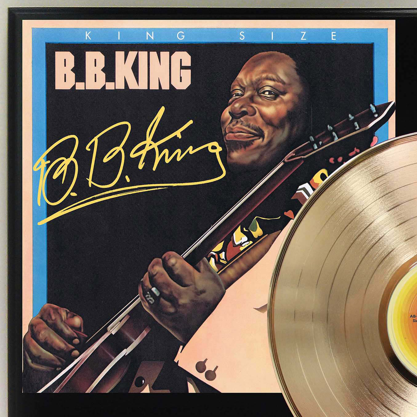 B.B. King - King Size Gold LP Record Signature Display - Gold Record ...