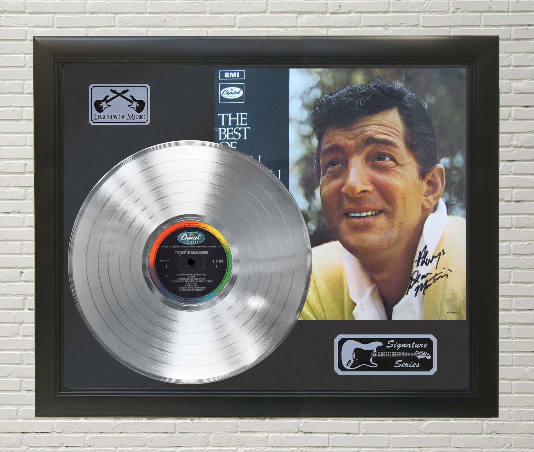 Dean Martin - The Best Of Platinum LP Record Framed Signature Display M4