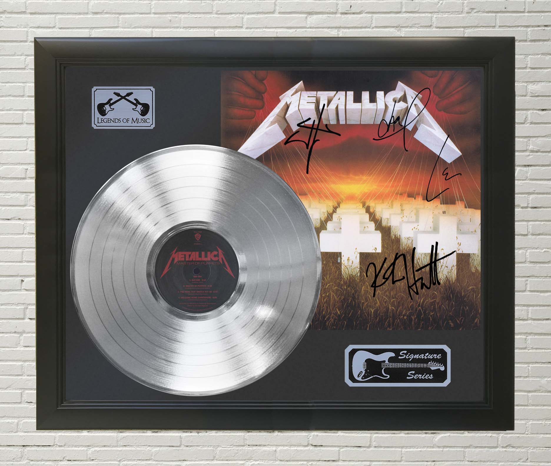 Metallica - Master of Puppets Platinum LP Record Framed Signature Display M4