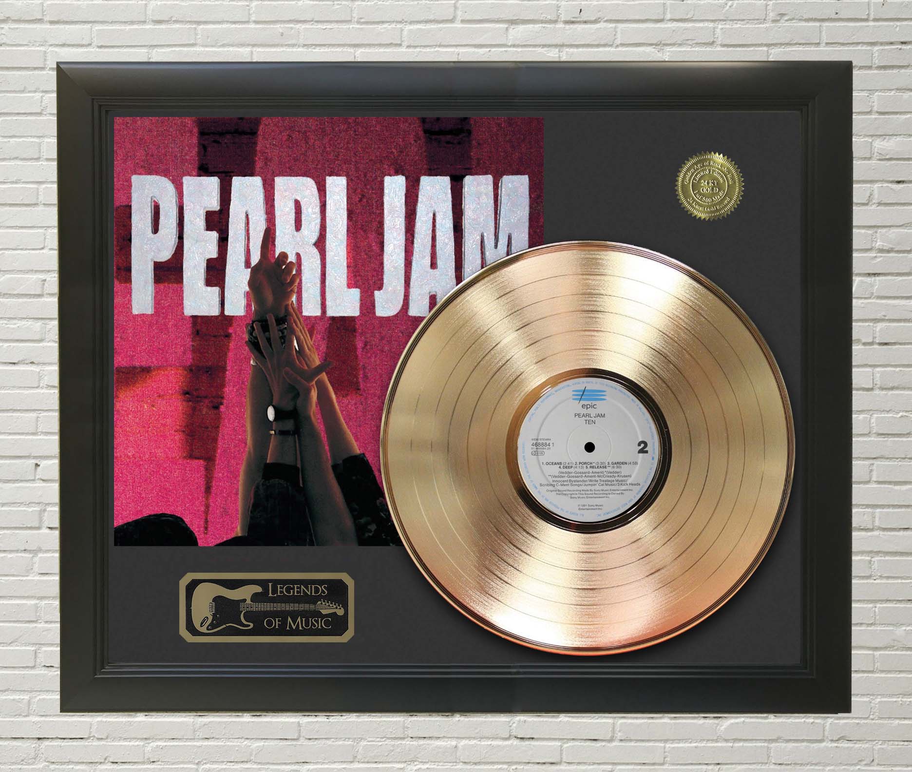 PEARL JAM FRAMED CD ART CLOCK/Exclusive Design Ten 