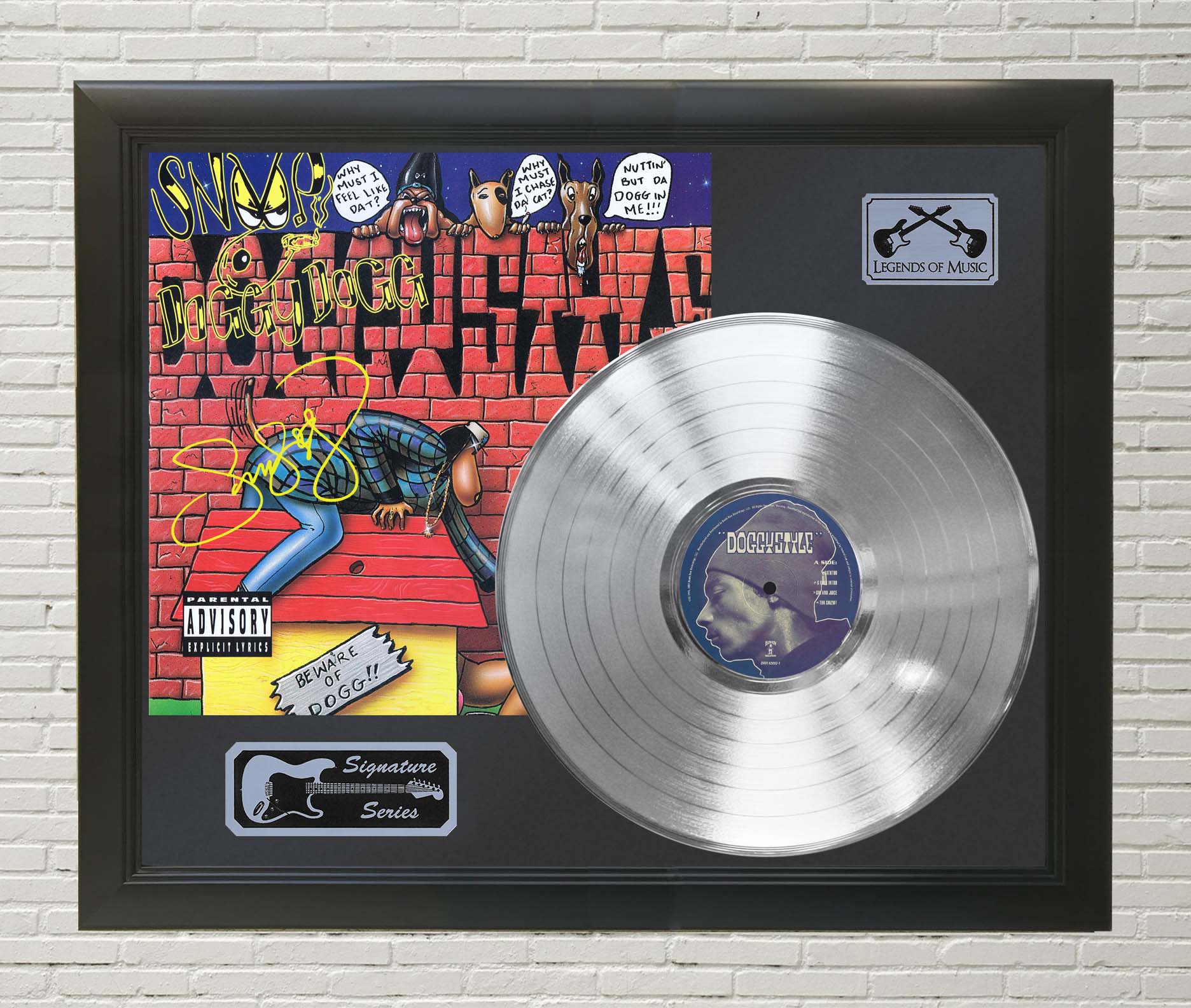 Snoop - Doggie Style Platinum LP Record Framed Signature Display M4 - Gold Record Outlet Album and Disc Collectible Memorabilia