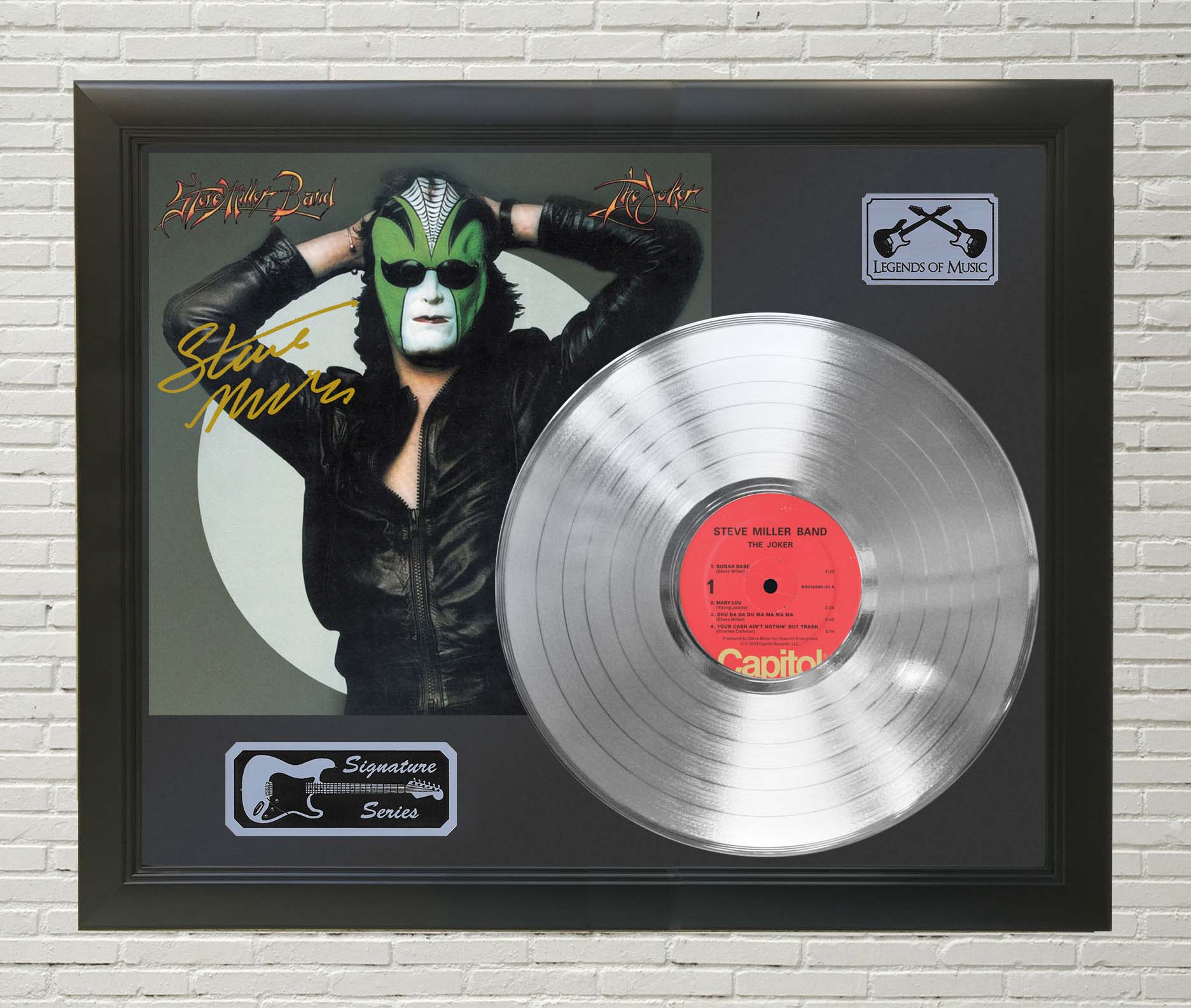 Steve Miller Band - The Joker Platinum LP Record Framed Signature