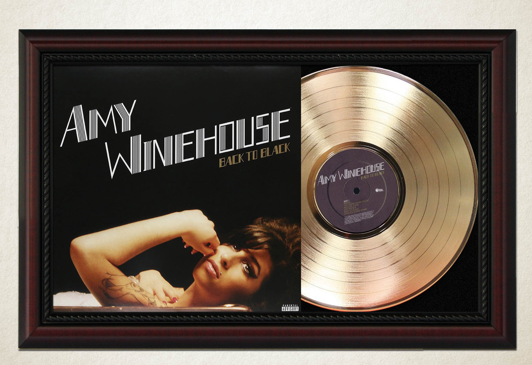 Amy Winehouse - Back To Black Framed Signature Gold LP Record Display M4 -  Gold Record Outlet Album and Disc Collectible Memorabilia