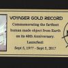 VOYAGER ONE SOUNDS OF THE EARTH GOLD LP RECORD DISPLAY /"M4/"
