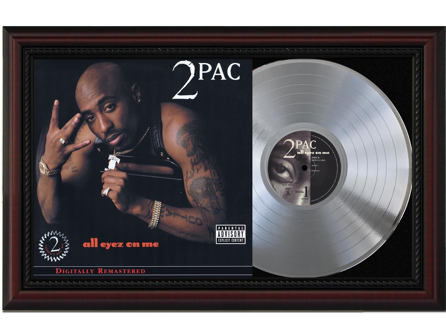 Hindre Furnace tyktflydende 2Pac - All Eyez On Me Cherry Wood Platinum LP Record Sleeve Display M4 -  Gold Record Outlet Album and Disc Collectible Memorabilia