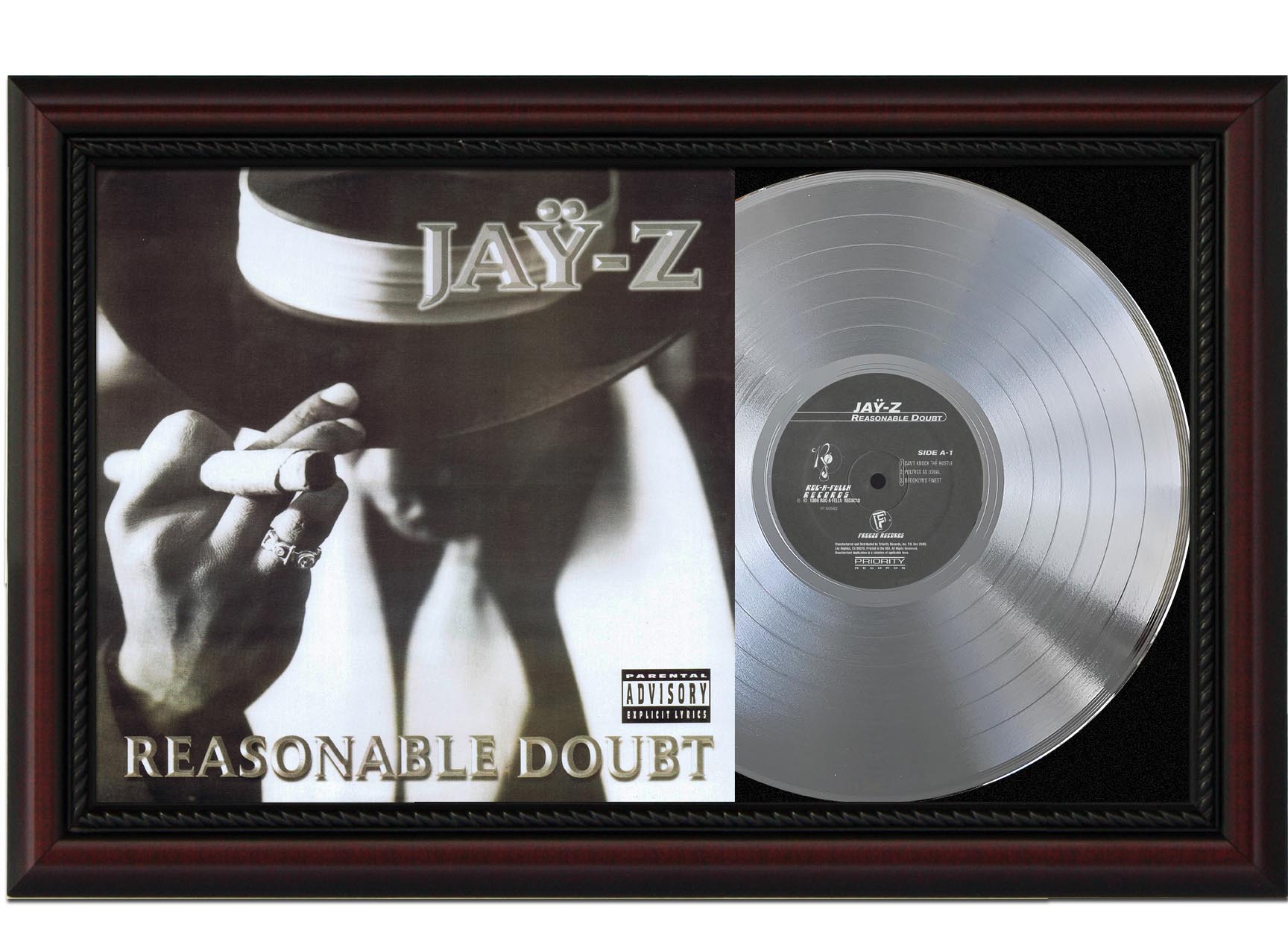 Jay Z - Reasonable Doubt Cherry Wood Platinum LP Record Sleeve 