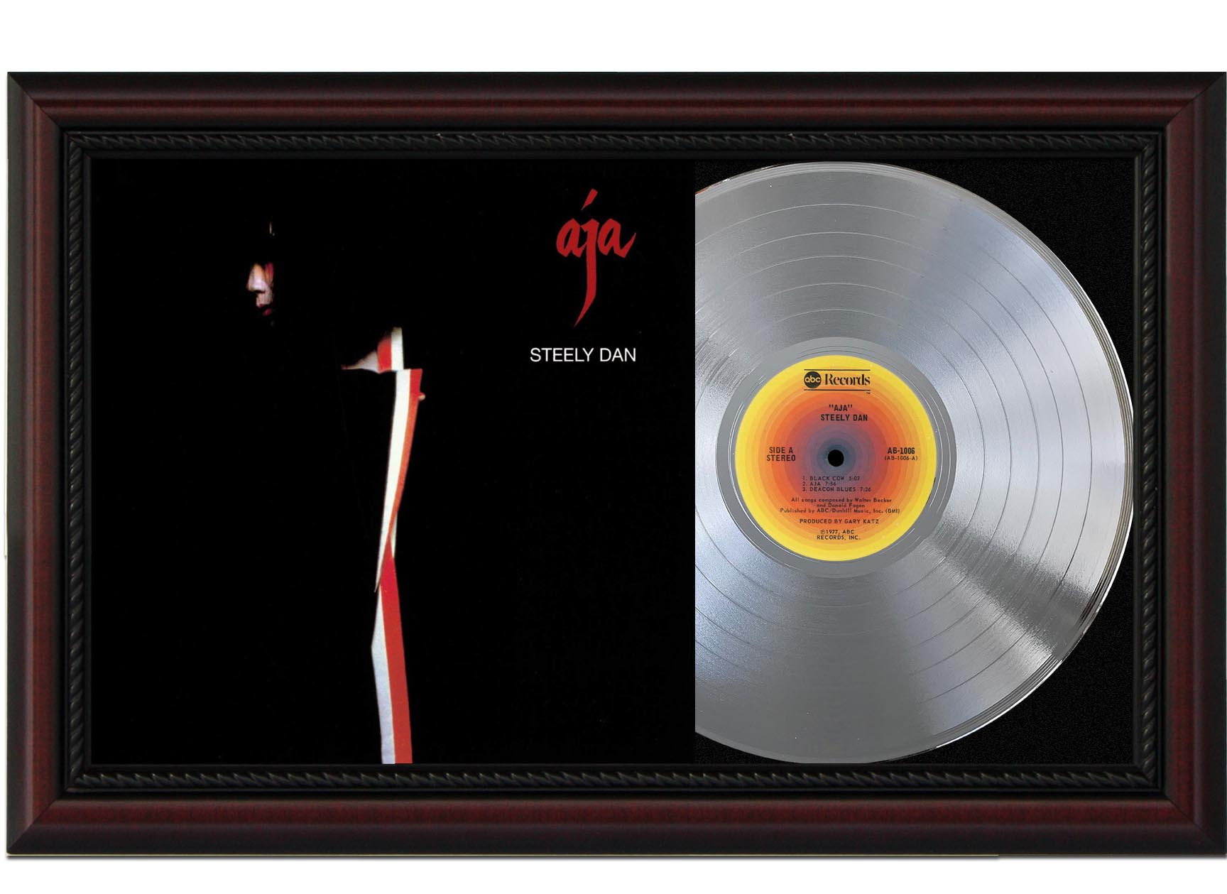 Forfølge ønskelig Kanon Steely Dan - Aja Platinum LP Record Sleeve Display M4 - Gold Record Outlet  Album and Disc Collectible Memorabilia