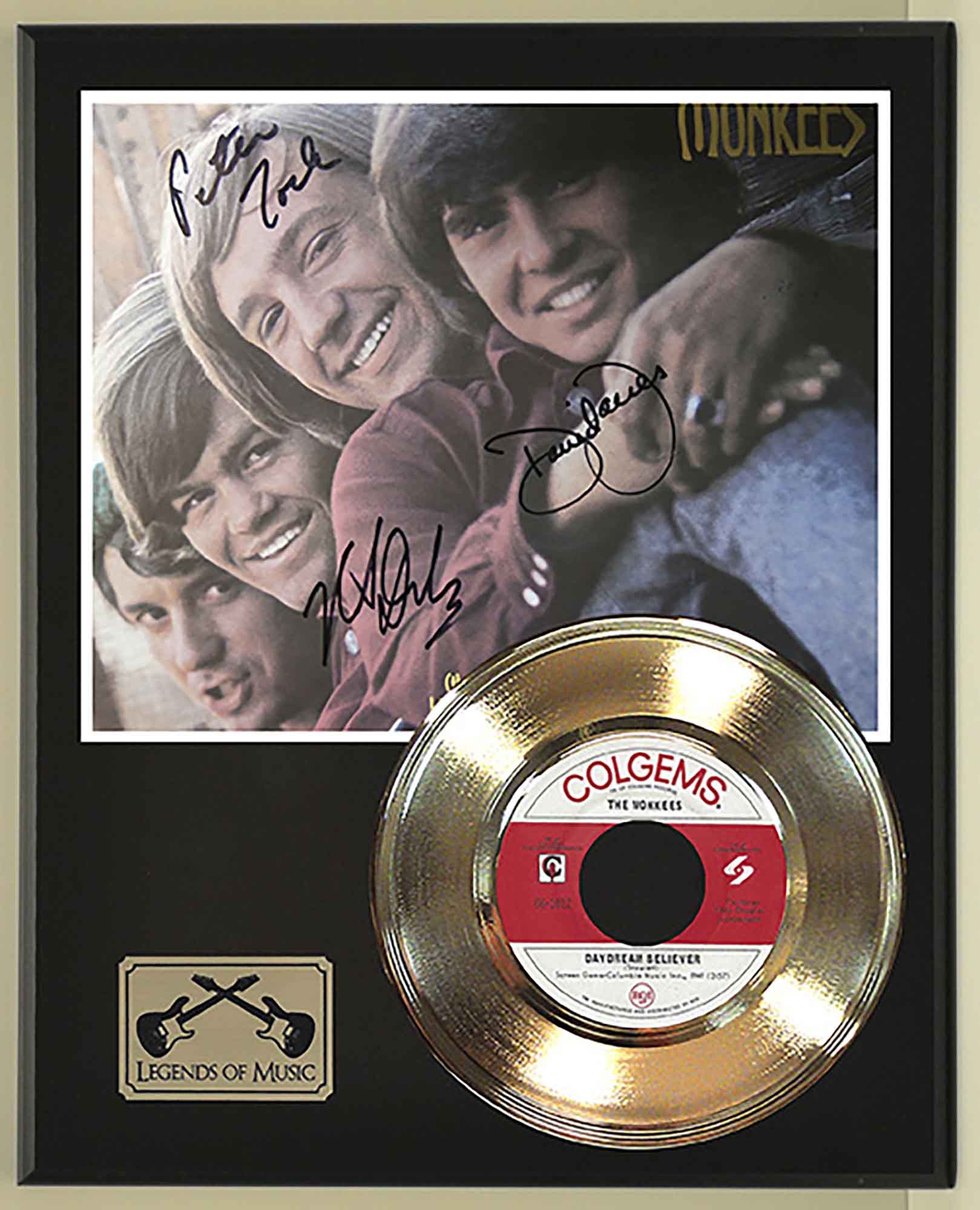 Monkees - Daydream Believer Reproduction Signed Gold 45 Record Ltd ...