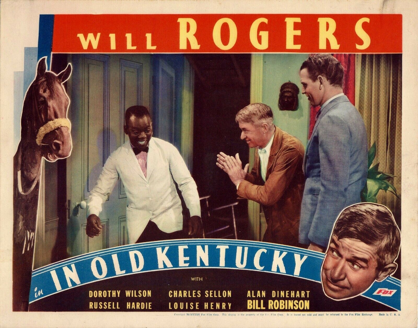 Will Rogers In Old Kentucky Reproduction Movie Lobby Card