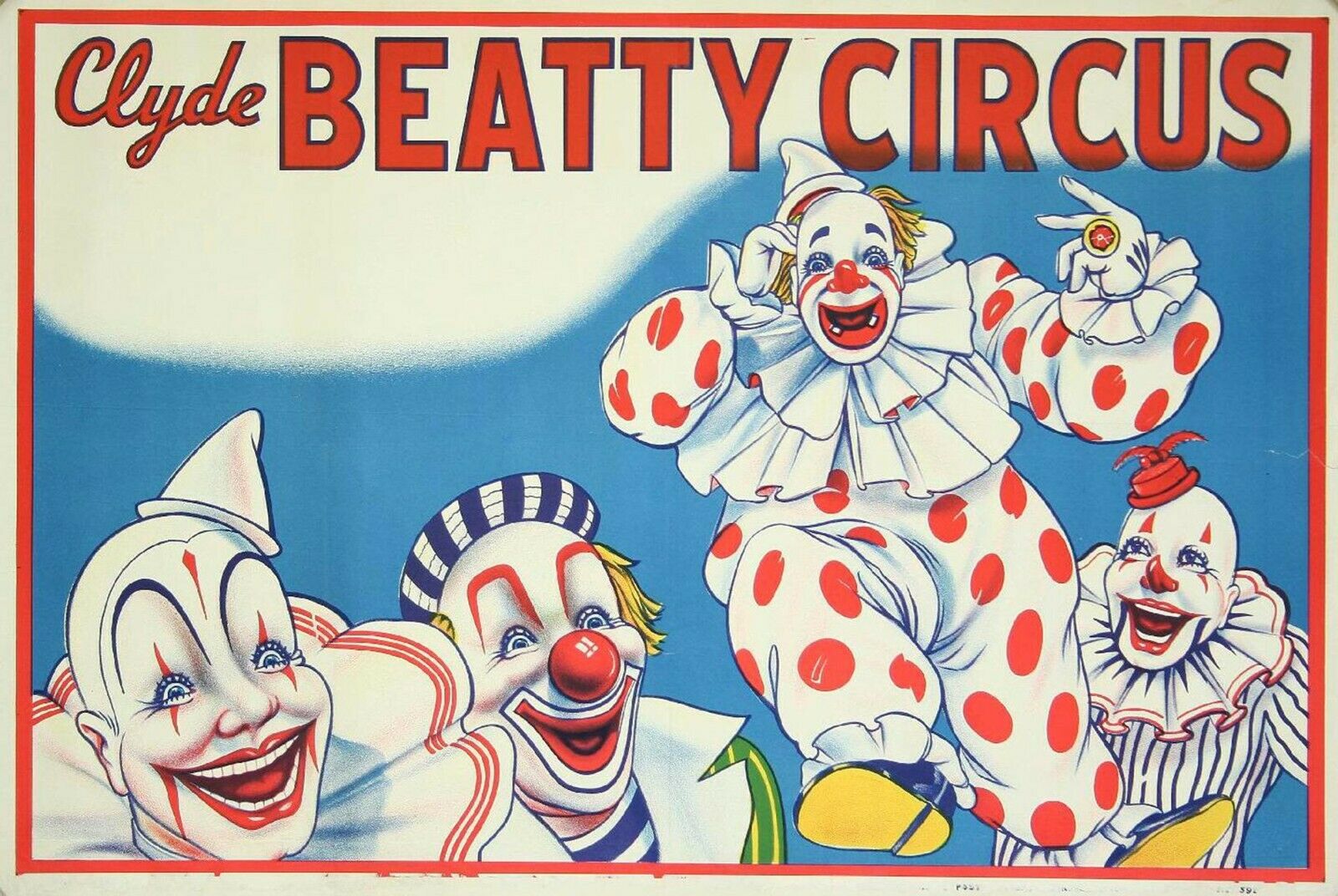 Vintage  Circus Clown Poster Illustration Fridge Magnet 2 1/2" x 3 1/2" Big Top 