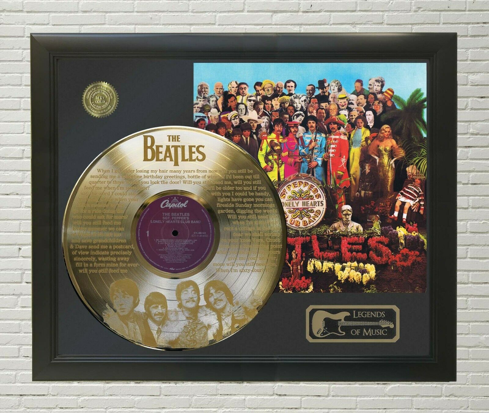 C1 Beatles Something Framed Disco plata Display Vinyl 