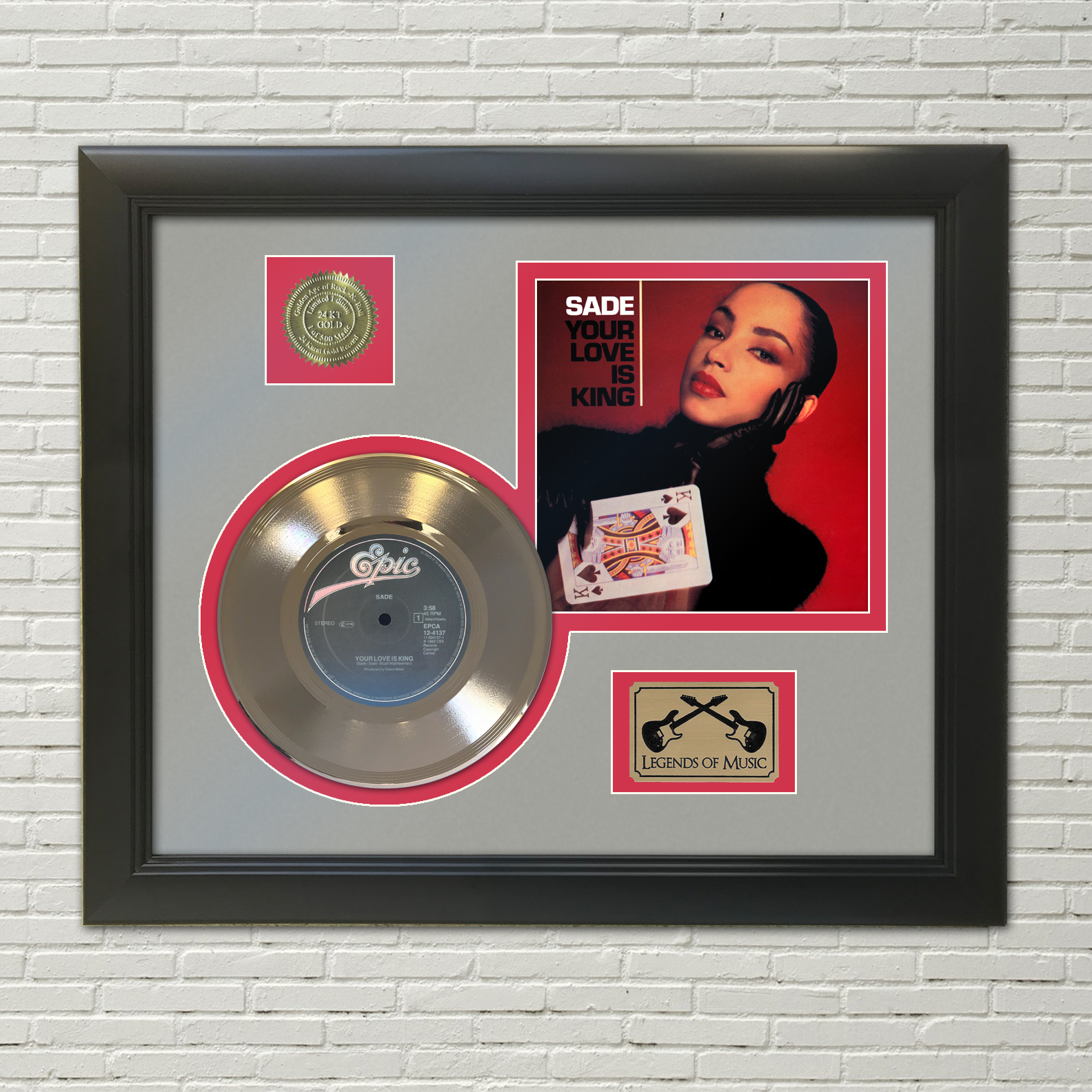 Sade - Your Love Is King Framed Picture Sleeve Gold 45 Record