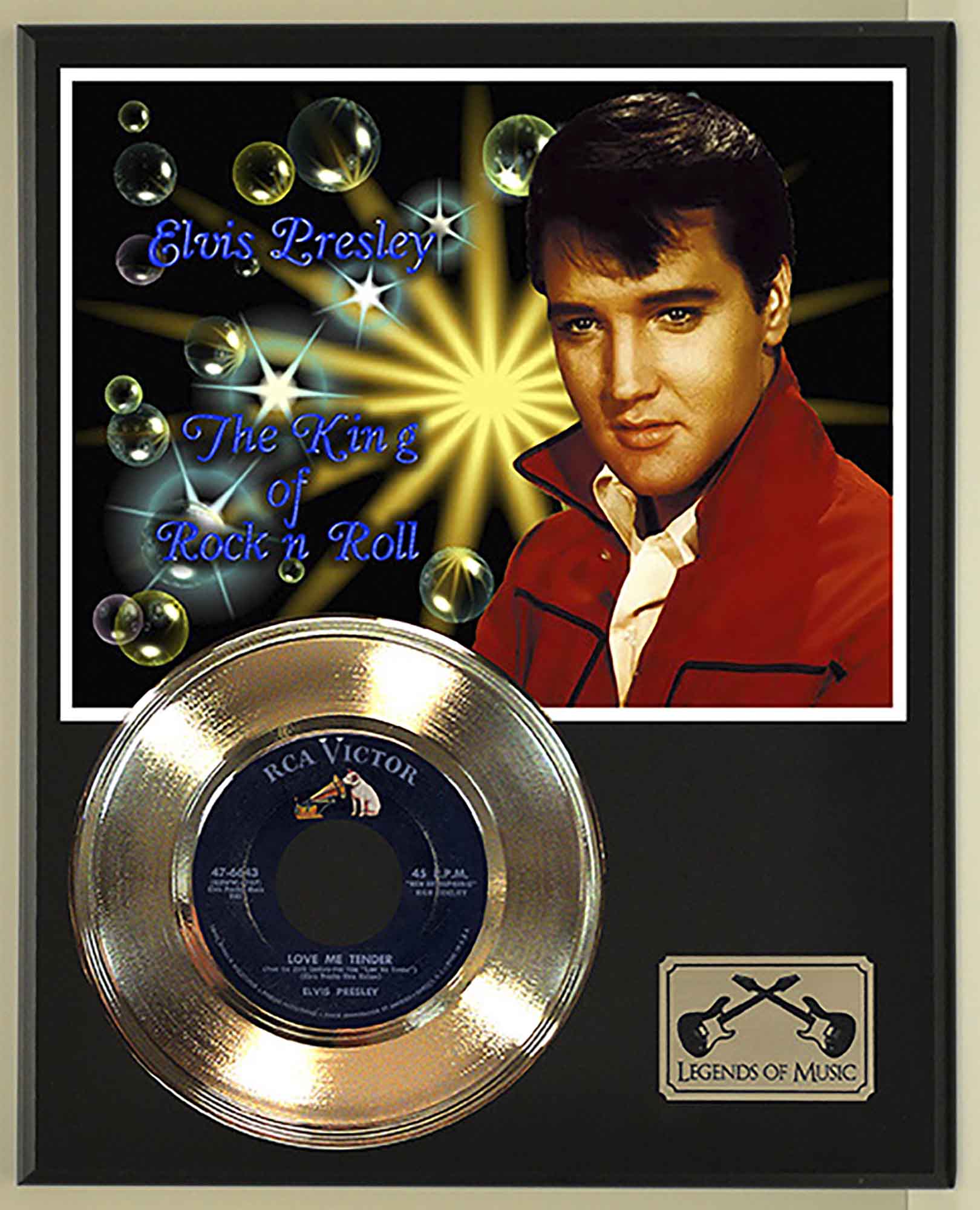 Elvis Presley - Love Me Tender Gold 45 Record Ltd Edition Display