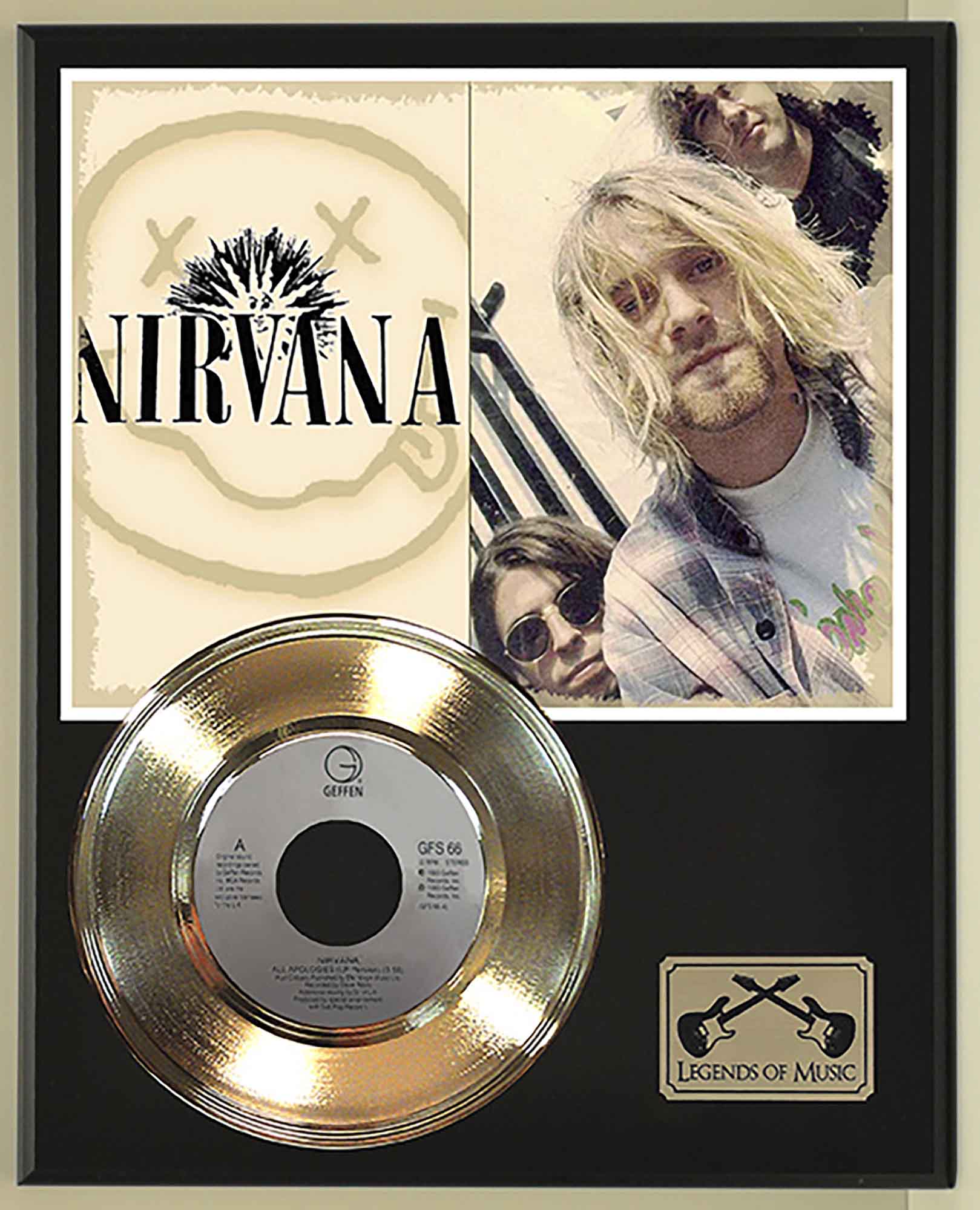 Nirvana - All Apologies Gold 45 Record Ltd Edition Display Award Quality