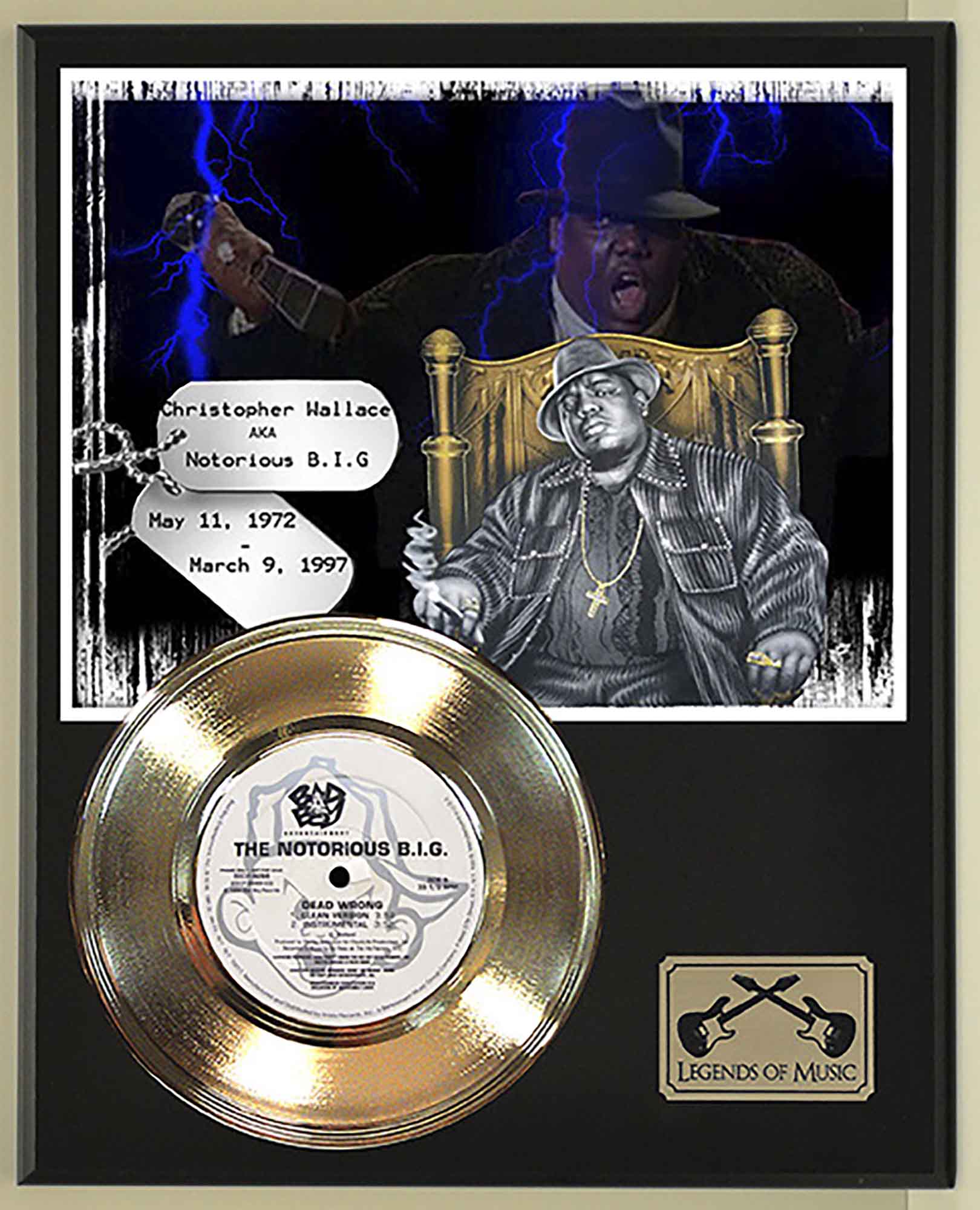 Notorious BIG - Dead Wrong Gold 45 Record Ltd Edition Display Award Quality