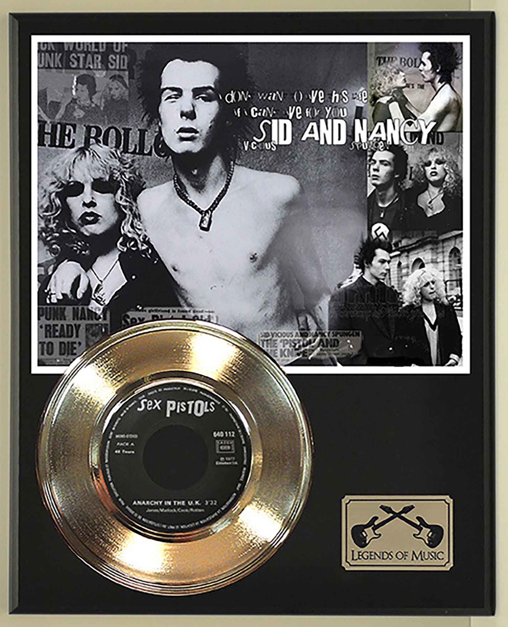 Sex Pistols - Anarchy In The UK Gold 45 Record Ltd Edition Display Award  Quality - Gold Record Outlet Album and Disc Collectible Memorabilia