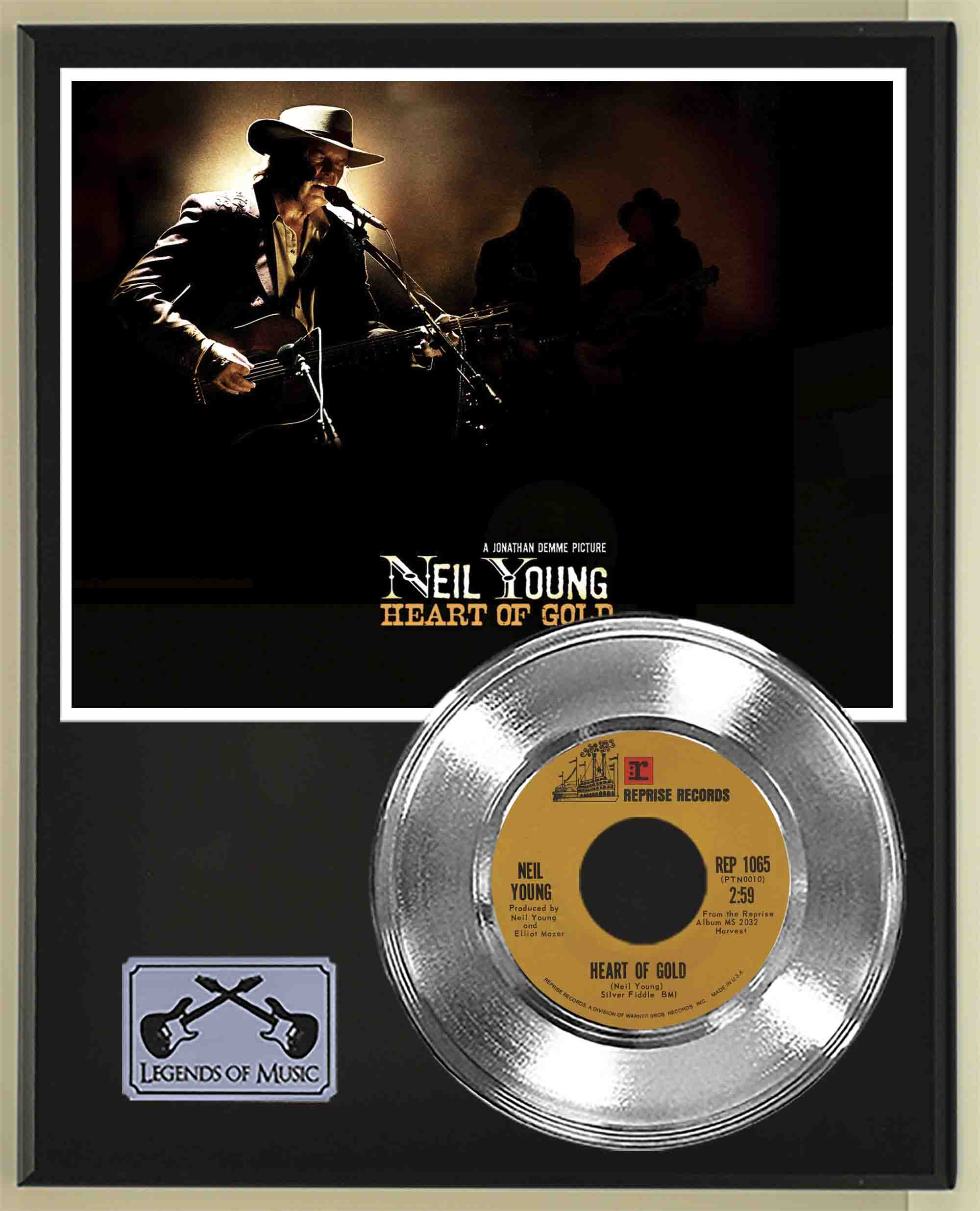 Neil Young - Heart Of Gold Platinum 45 Record Ltd Edition Display