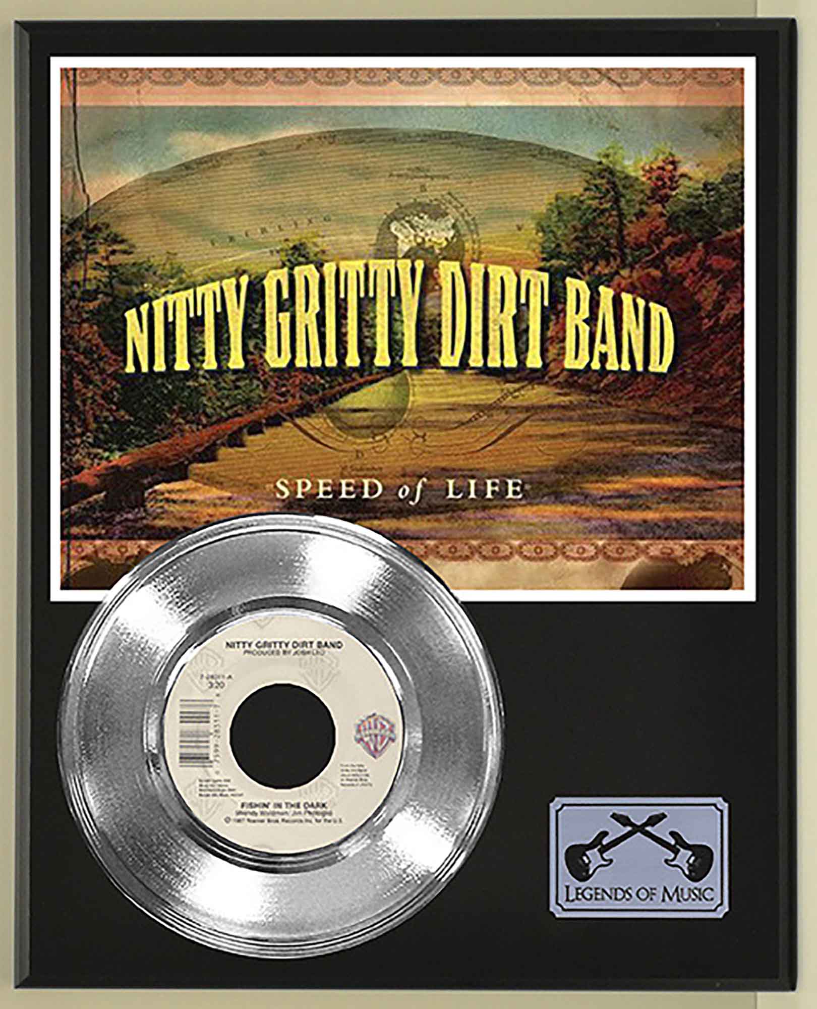 Nitty Gritty Dirt Band - Fishin In The Dark Platinum 45 Record Ltd Edition  Display Award Quality - Gold Record Outlet Album and Disc Collectible  Memorabilia