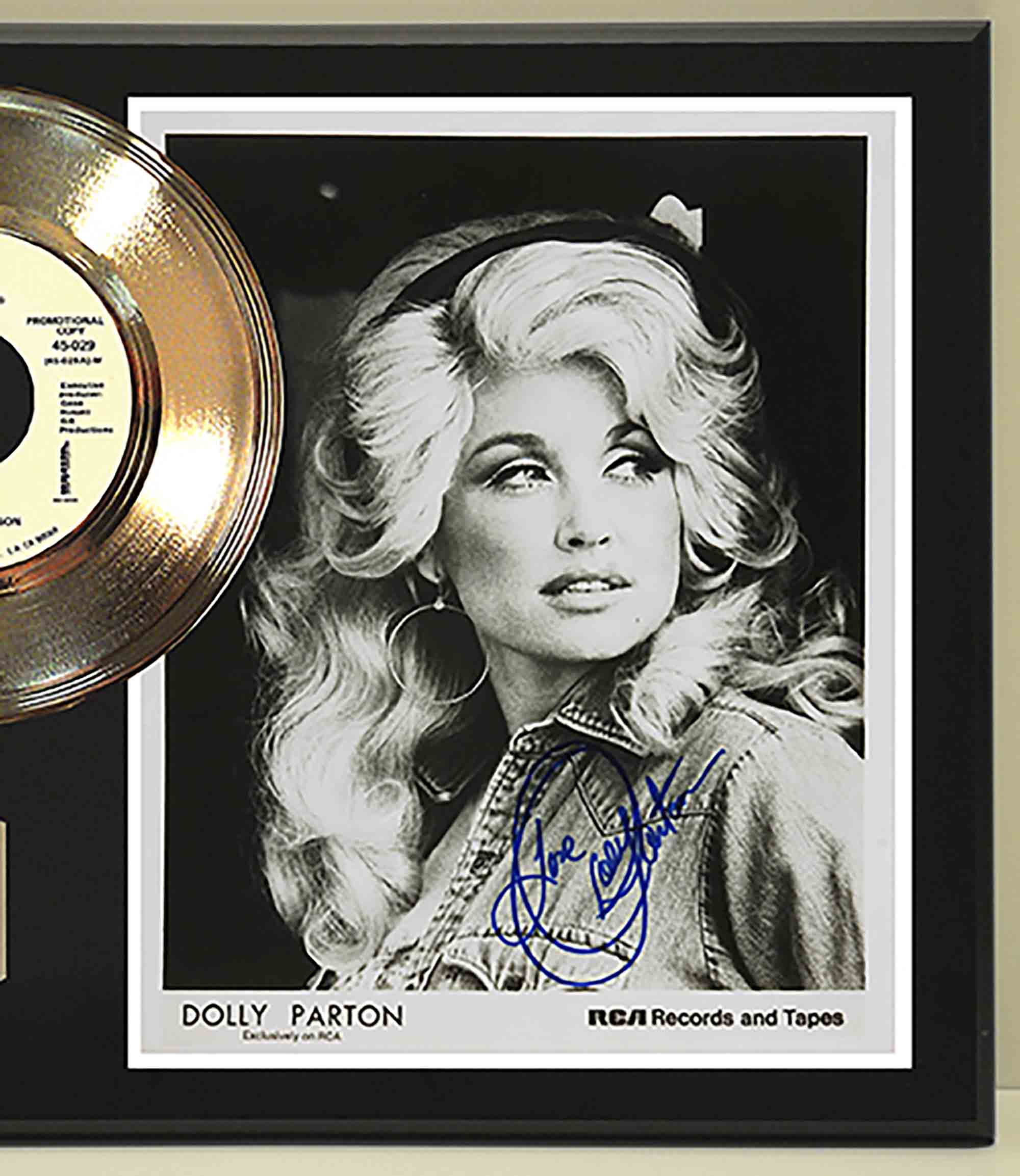 Dolly Parton - Jolene Reproduction Signed Gold 45 Record Ltd Edition ...