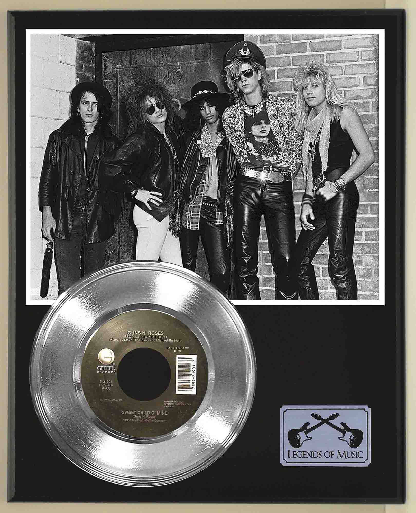 Guns N Roses - Sweet Child O' Mine Platinum 45 Record Ltd Edition Display  Award Quality