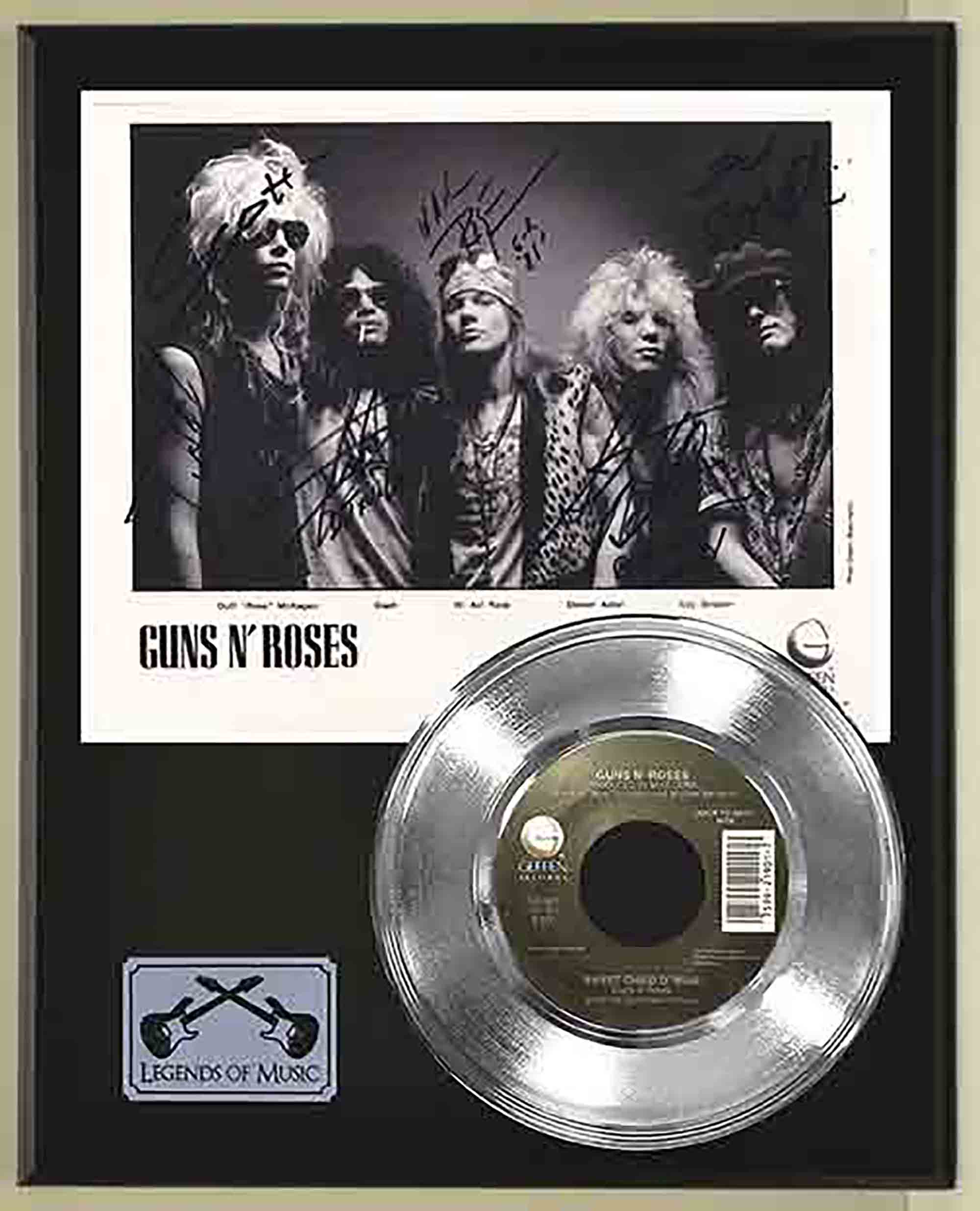 Guns N Roses – Sweet Child O' Mine Reproduction Signed Platinum 45
