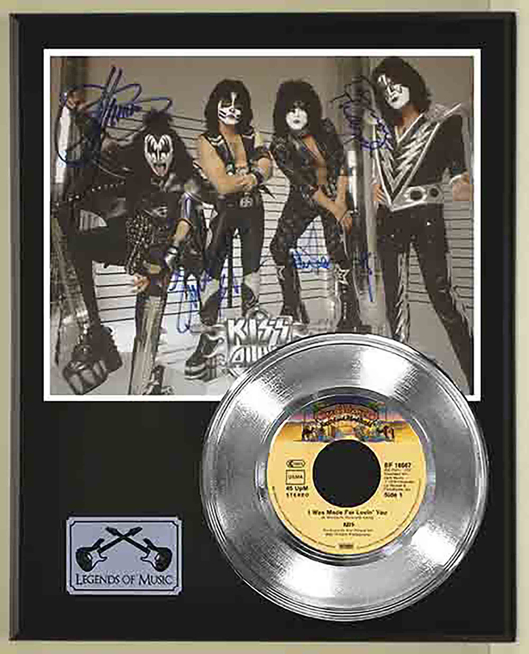Kiss - I Was Made For Lovin You Reproduction Signed Platinum 45
