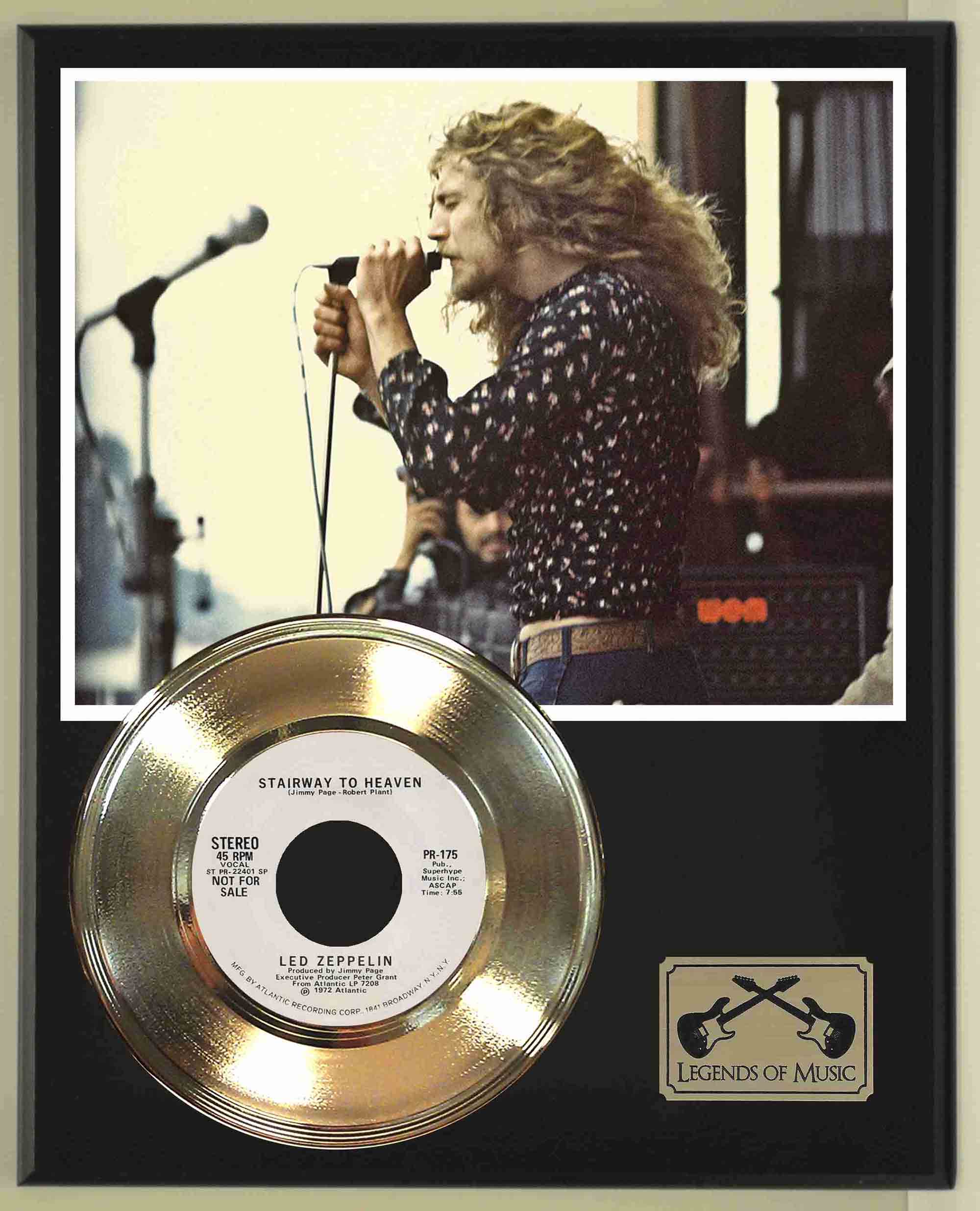 Led Zeppelin Stairway To Heaven Etched Gold 45 Record Ltd Edition Display -  Gold Record Outlet Album and Disc Collectible Memorabilia