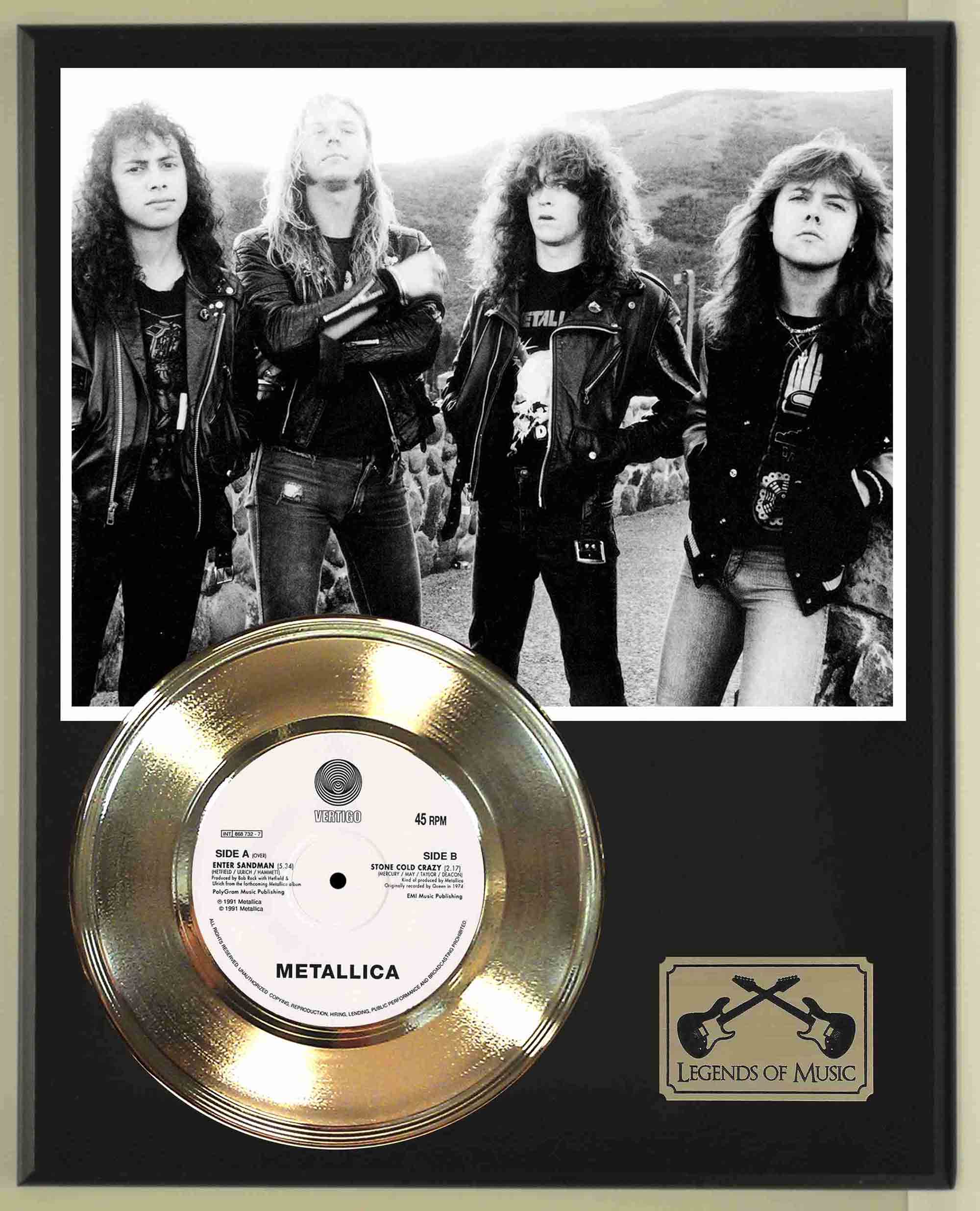 Metallica - Enter Sandman Gold 45 Record Ltd Edition Display