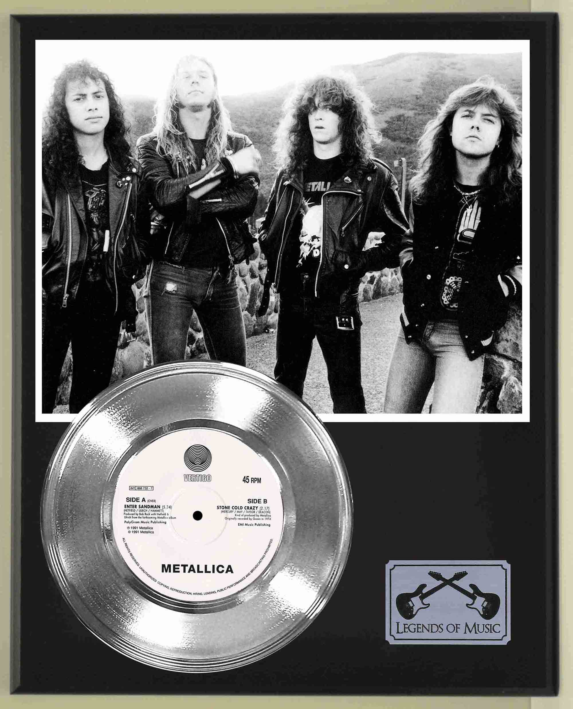 Metallica - Enter Sandman Platinum 45 Record Ltd Edition Display