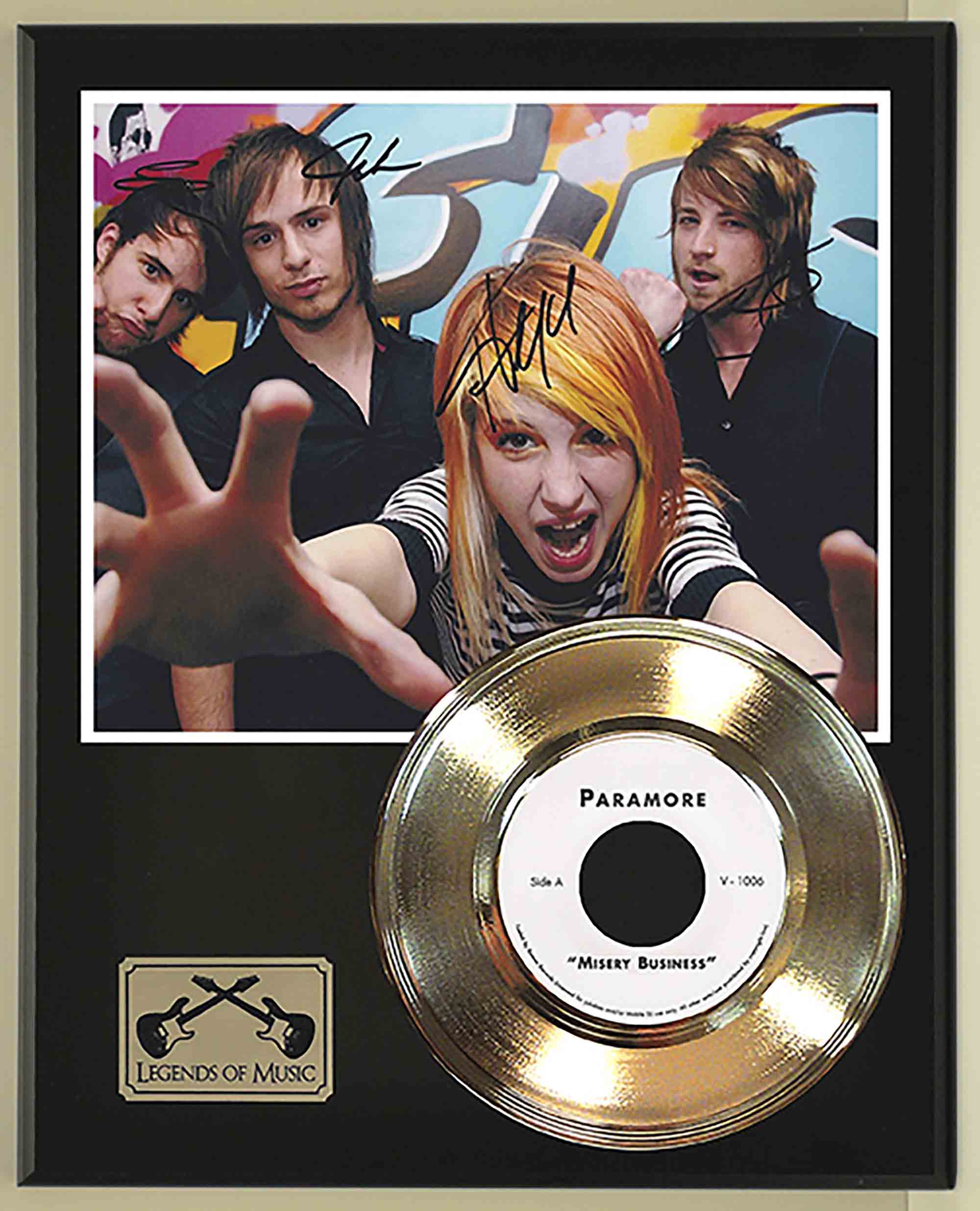 Paramore - Misery Business Gold 45 Record Ltd Edition Display Award Quality  - Gold Record Outlet Album and Disc Collectible Memorabilia