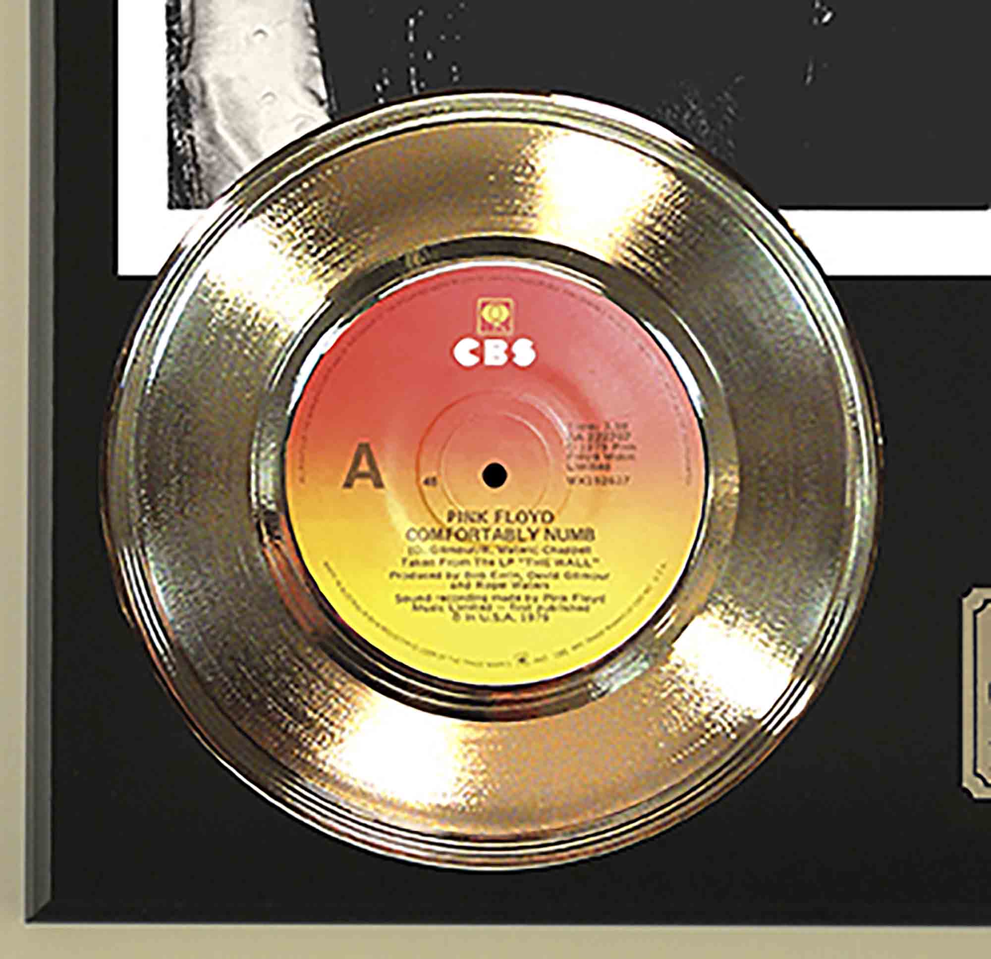 Pink Floyd - Comfortably Numb Reproduction Signed Gold 45 Record Ltd ...