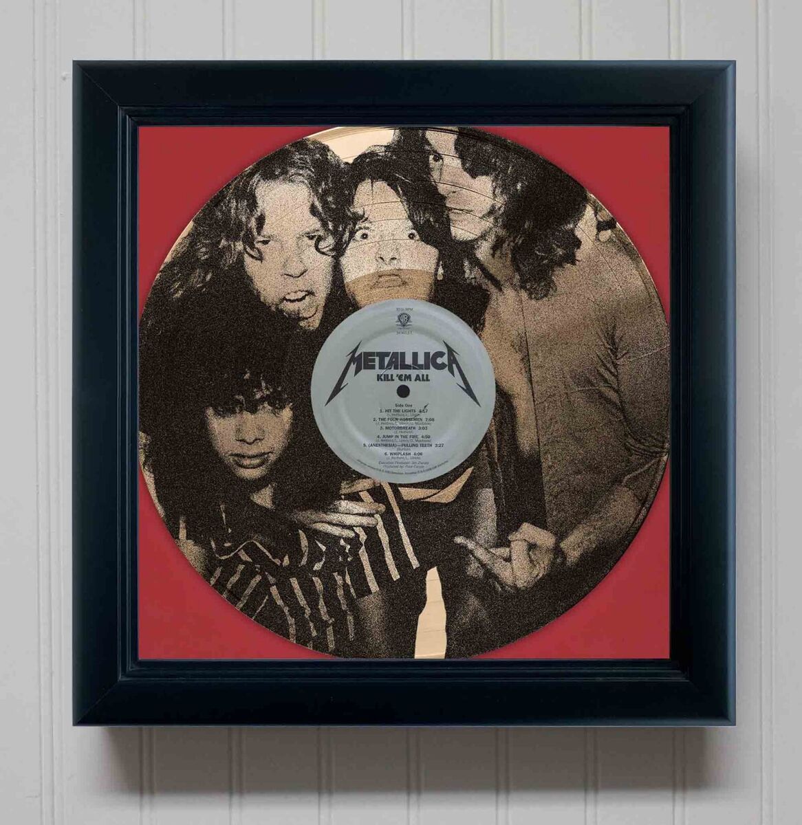 Framed & Ready To Hang Die Cut Vinyl Record - Metallica Faces
