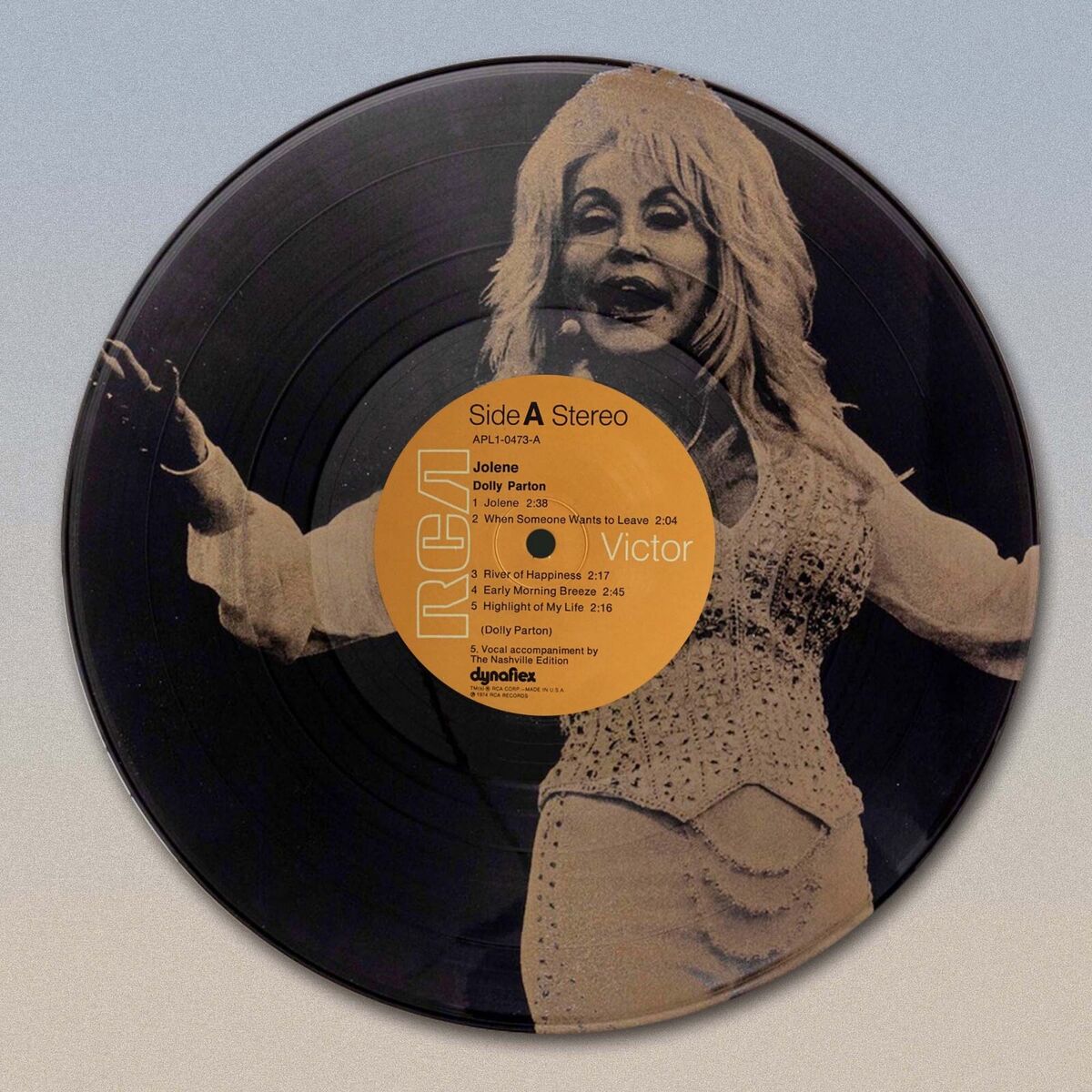 Dolly Parton Jolene 12" Black Vinyl LP Laser Etched Wall Art - Gold ...