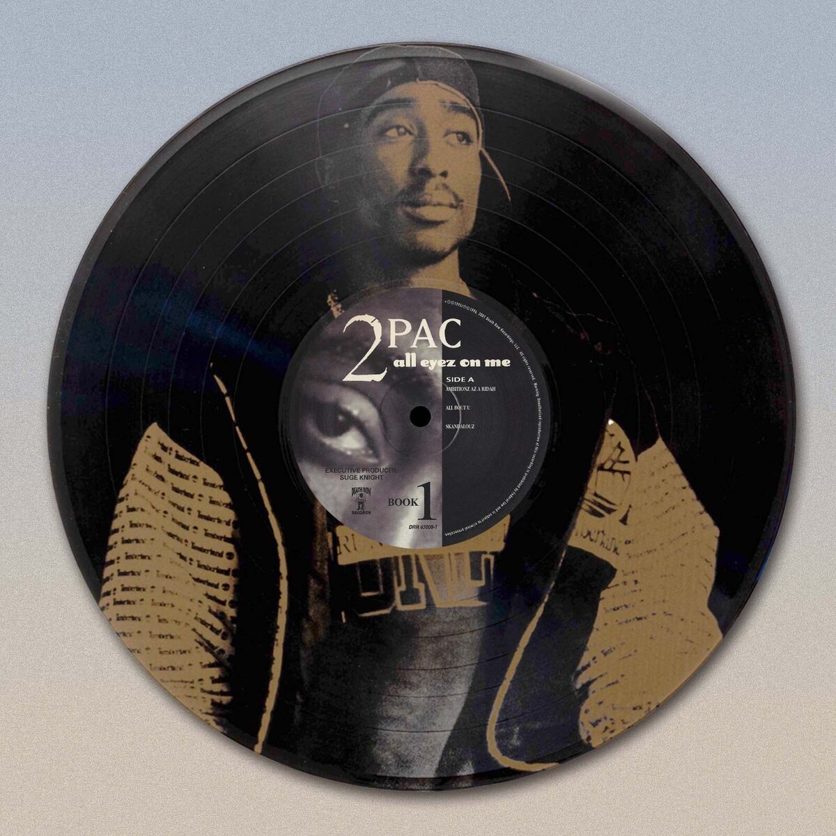 tyfon mumlende huh Tupac 2pac All Eyez On Me 12 inch Black vinyl LP laser etched wall art. -  Gold Record Outlet Album and Disc Collectible Memorabilia