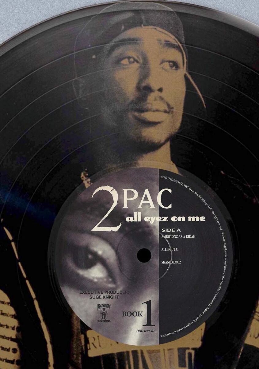 Tupac 2pac All Eyez On Me 12 Inch Black Vinyl LP Laser Etched Wall Art ...