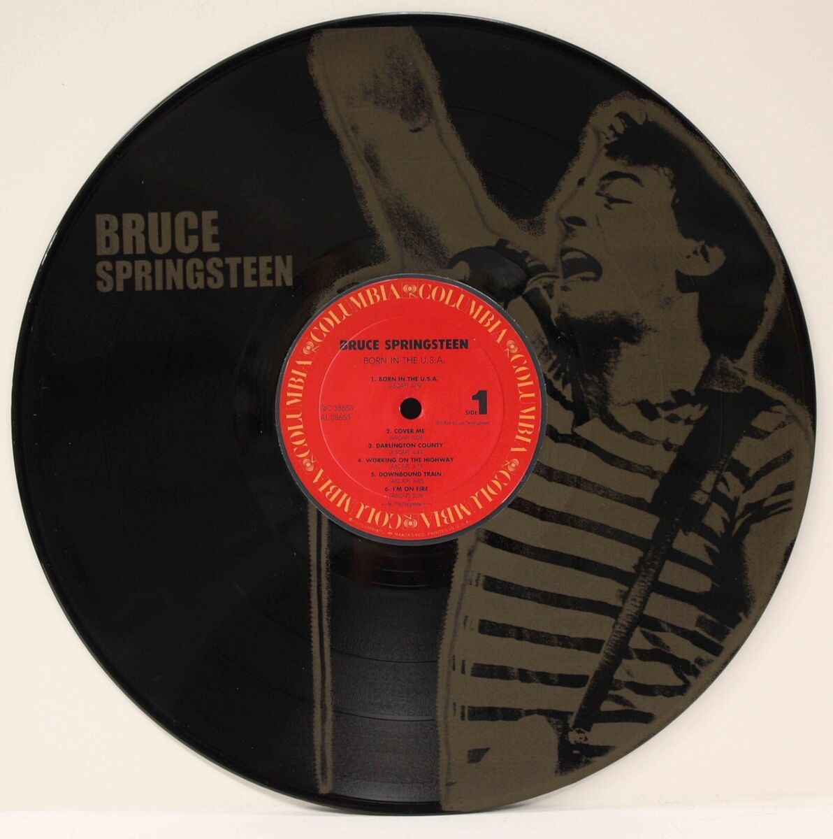 Bruce Springsteen 1 12 inch Black vinyl LP laser etched wall art