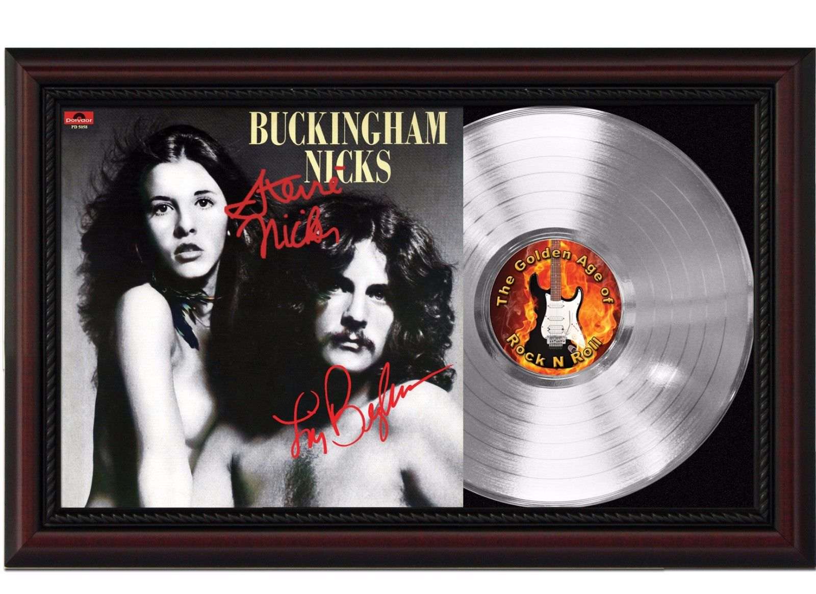 Buckingham Nicks Cherrywood Framed Platinum Signature Display M4