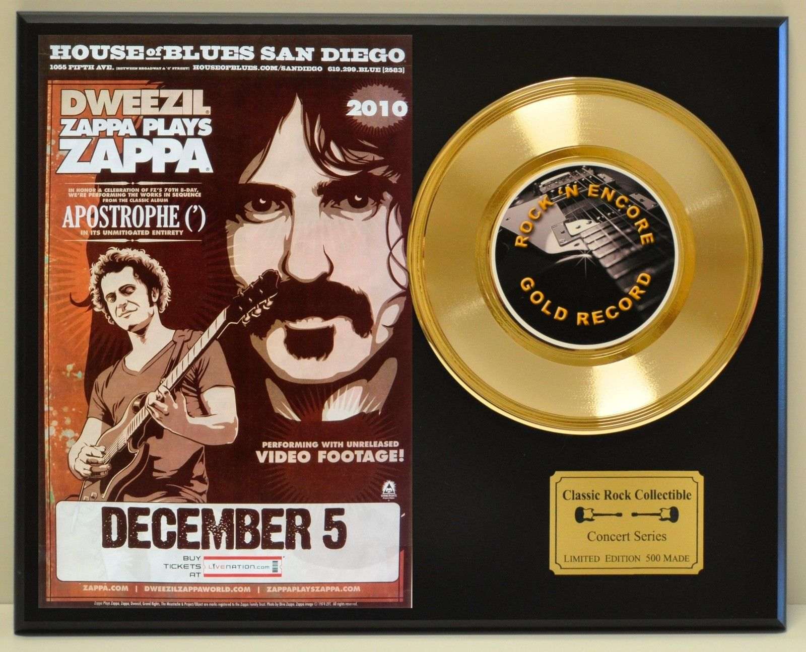 FRANK ZAPPA 1972 CONCERT  METAL TIN SIGN POSTER WALL PLAQUE 