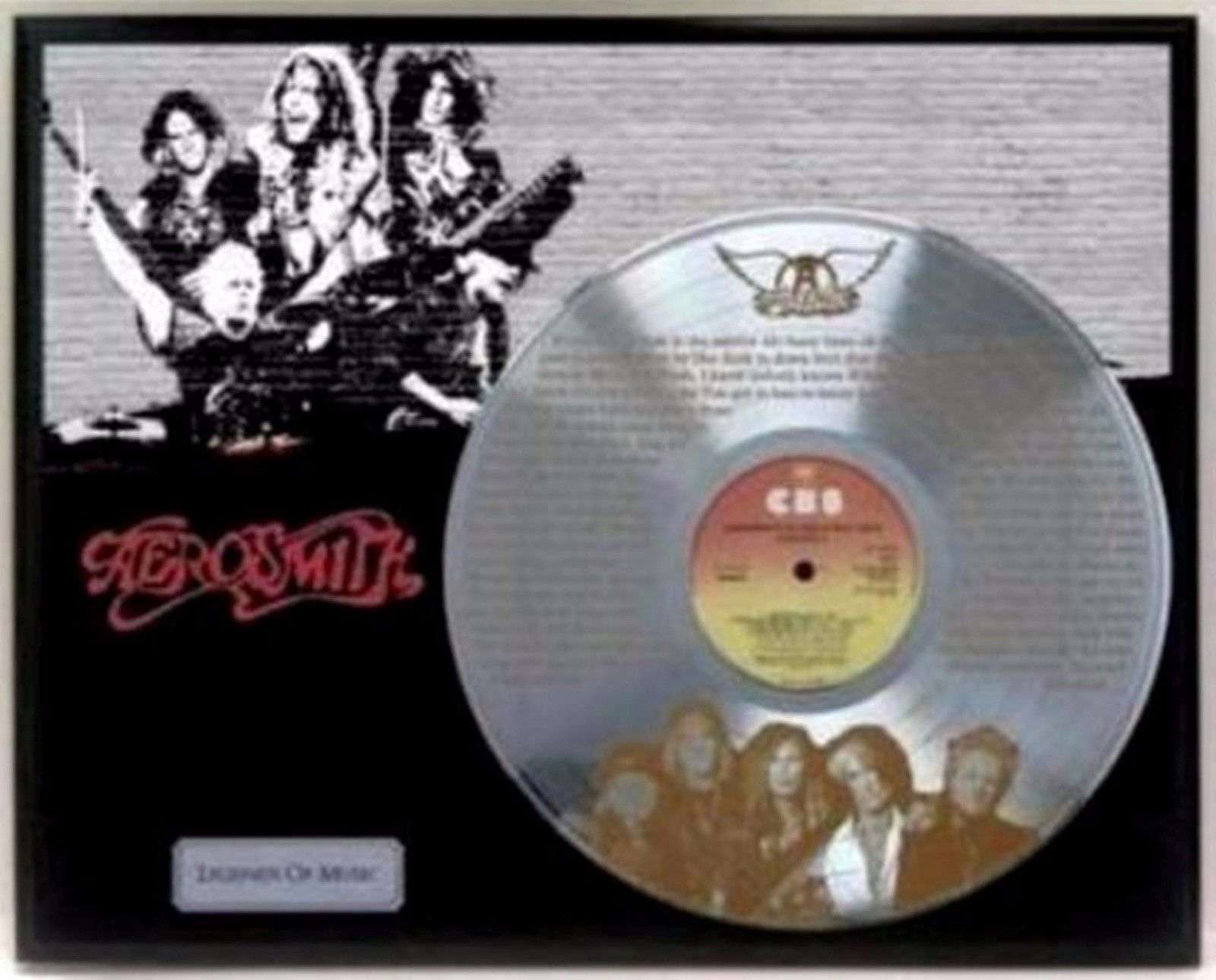 Aerosmith Gold 12" LP laser etched with "Dream On" Wall Art "M4"