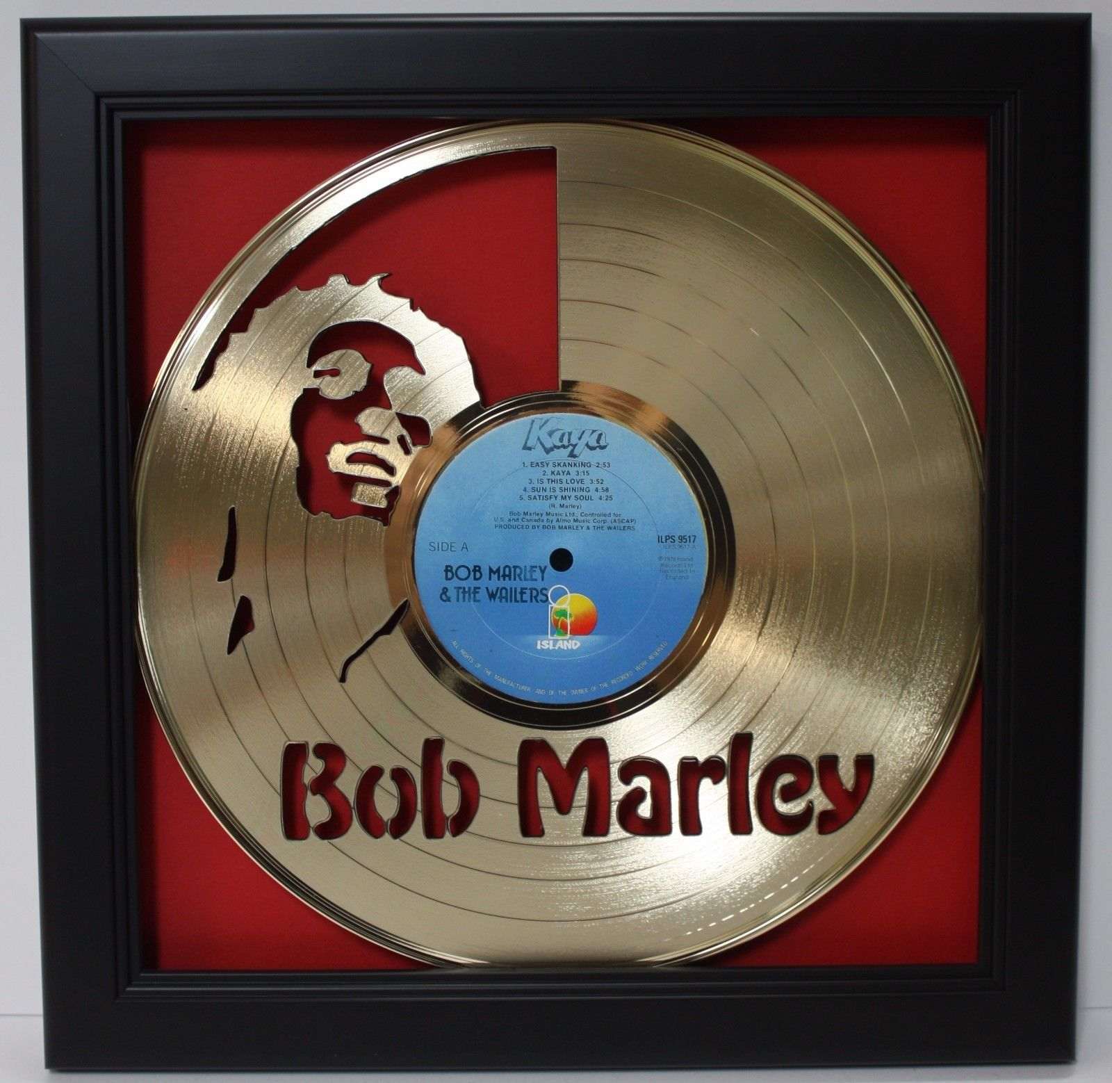 Bob Marley No Woman No C Mini Gold Vinyl CD Record Signed Framed Photo Print  #1 