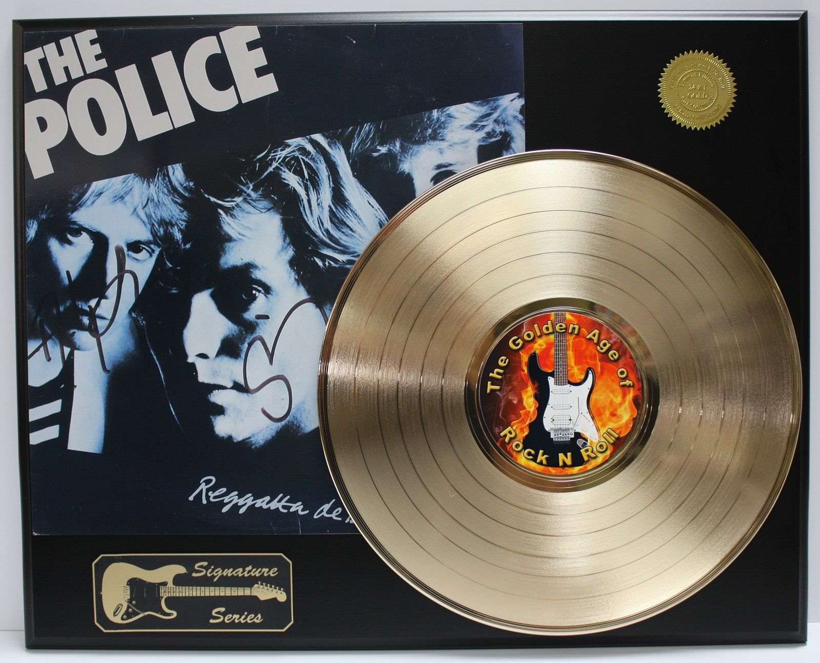 Police Ltd Edition Reproduction Signature Gold LP Record Display