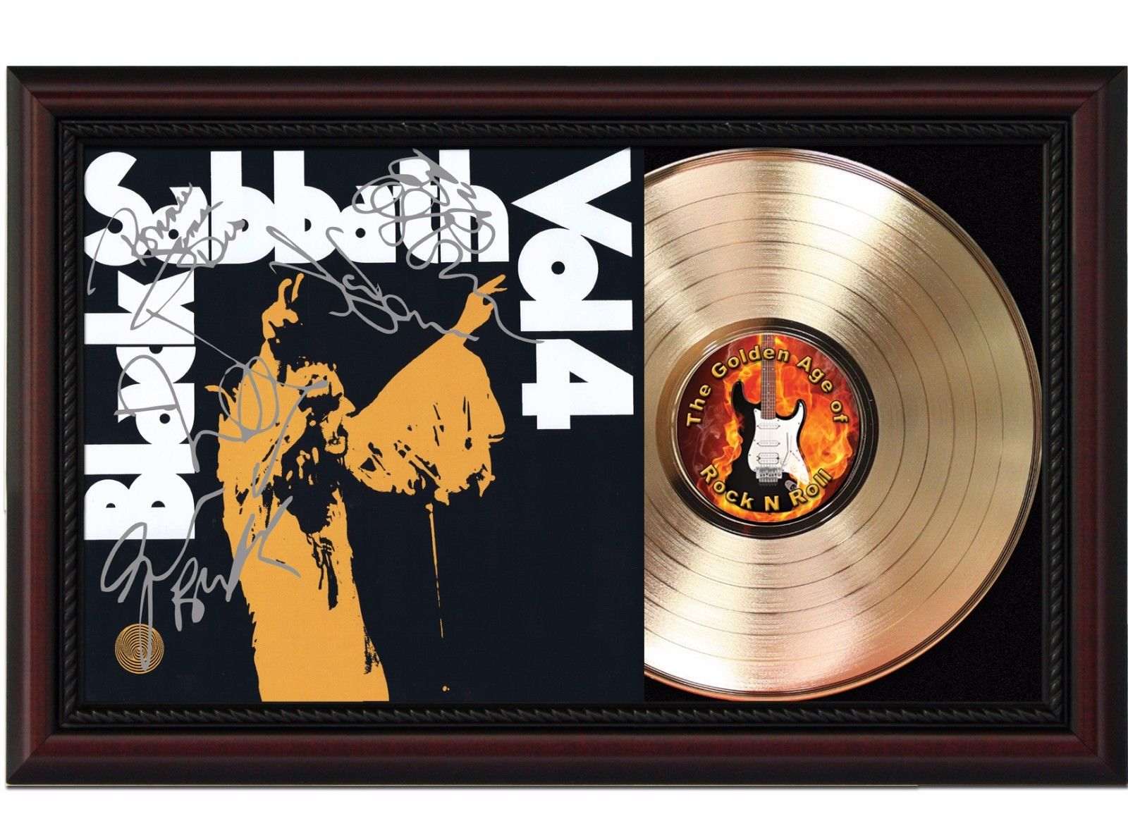 Black Sabbath Vol 4 Cherry Wood Gold LP Record Framed Signature Display ...